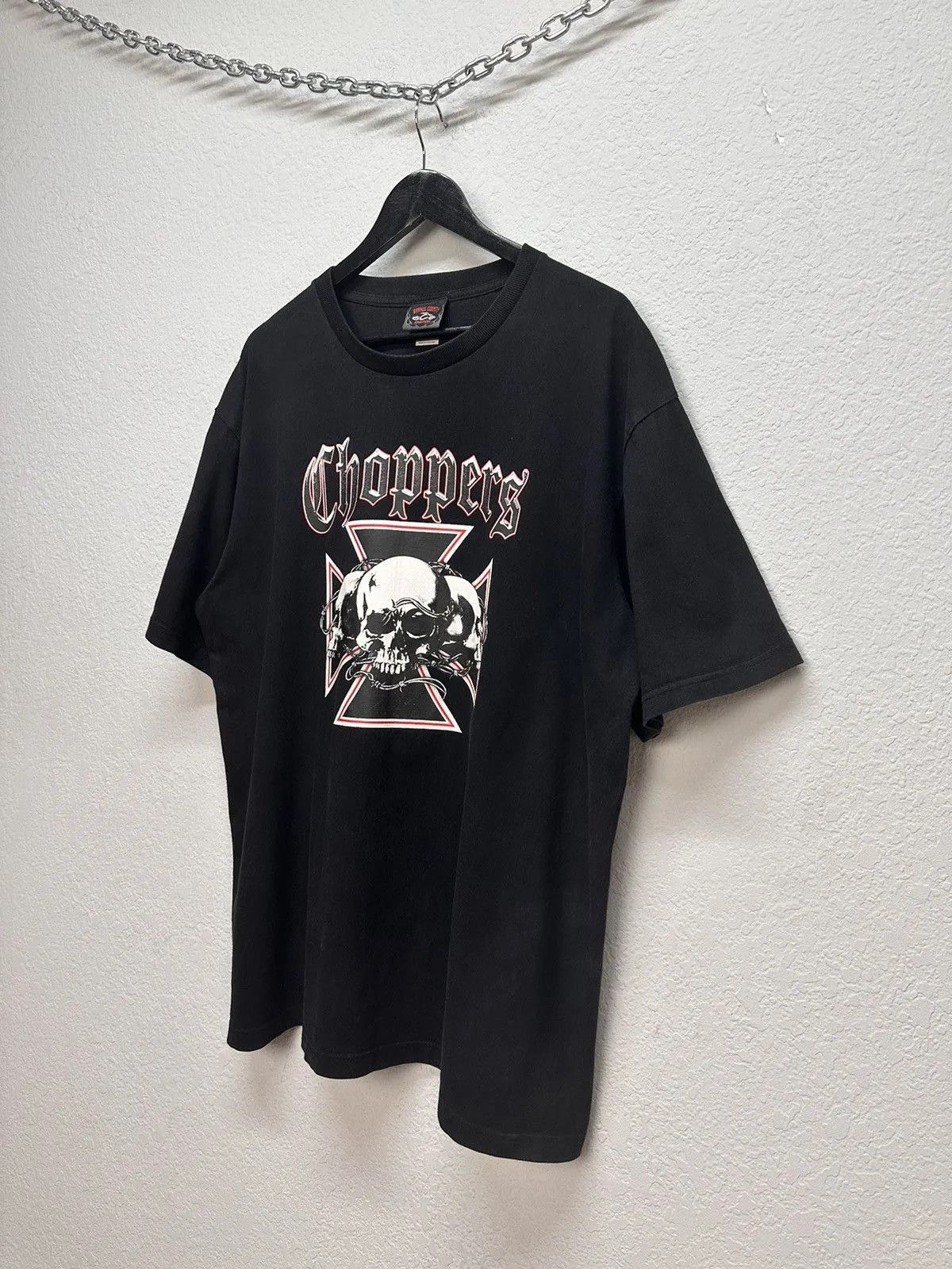 Harley Davidson Vintage West Choppers Black T-shirt Made USA Faded Y2K Size US XL / EU 56 / 4 - 5 Thumbnail