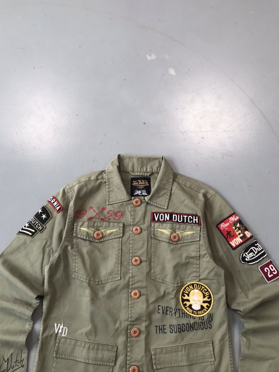 Vintage × Von Dutch Crazy Von Dutch SpellOut patchwork button up chore shirt Size US S / EU 44-46 / 1 - 4 Thumbnail