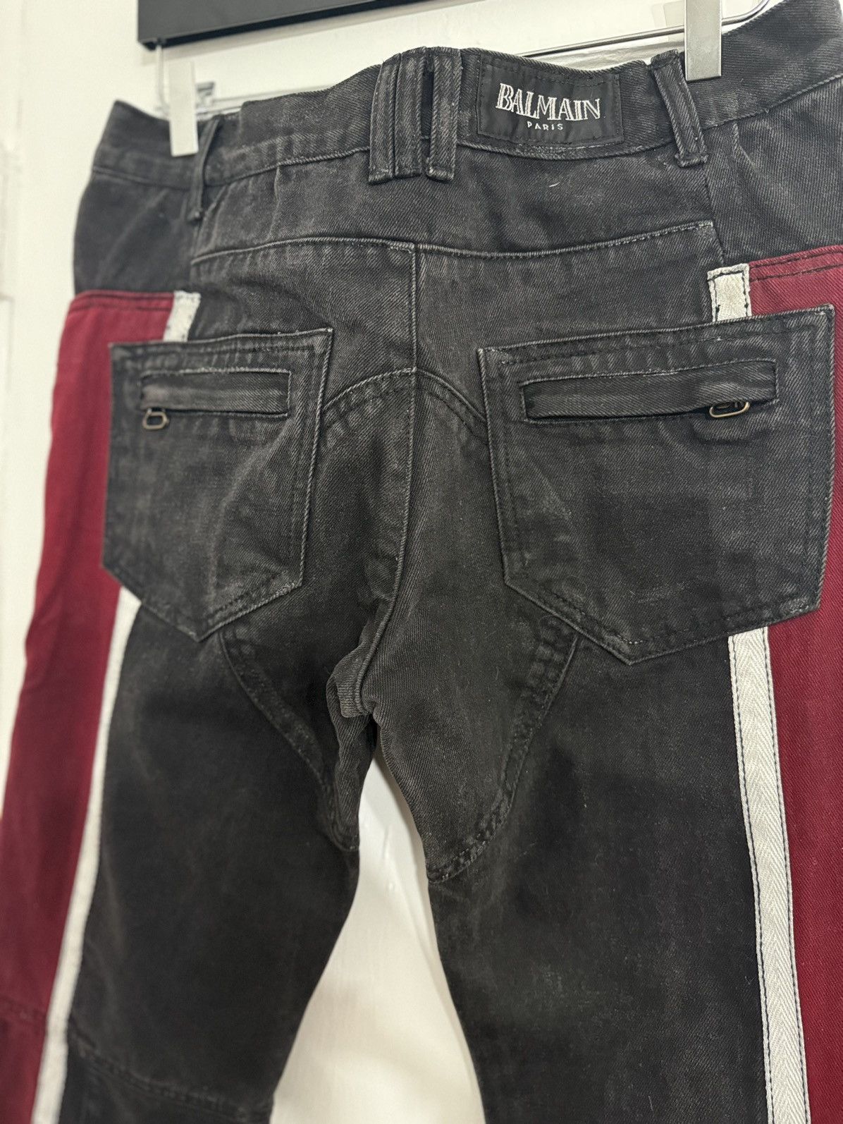 Balmain F/W10 Decarnin Striped Bikers *Grail* Size US 32 / EU 48 - 9 Thumbnail