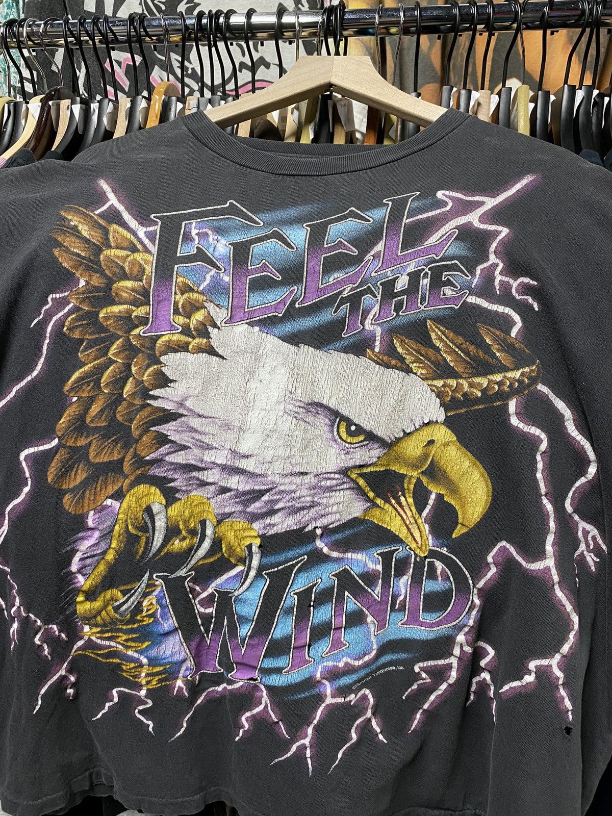 Vintage 90’s Vintage American Thunder Eagle Tee Shirt Medium Size US M / EU 48-50 / 2 - 4 Thumbnail