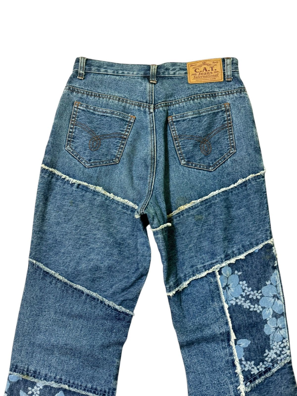 Vintage Crazy Flared CAT Reconstructed Reworked jeans Size 26" / US 2 / IT 38 - 10 Thumbnail