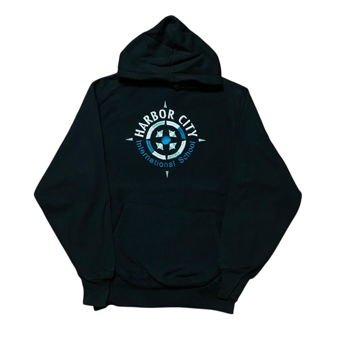 Vintage Vintage 90's Sport-Tek Harbor City Int. School Hoodies Size US M / EU 48-50 / 2 - 1 Thumbnail