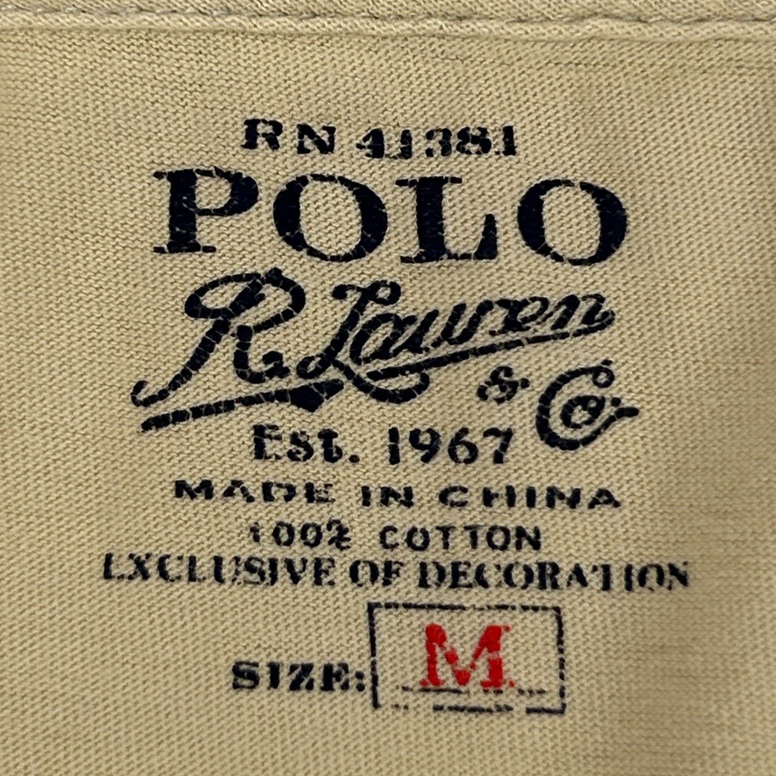 Polo Ralph Lauren Distressed Polo Ralph Lauren T Shirt Mens M Medium Beige Size US M / EU 48-50 / 2 - 8 Thumbnail
