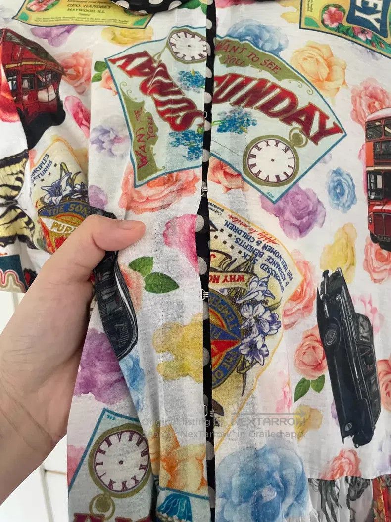 Comme des Garcons Comme Des Garcons Patchwork Printed Dress Top, Rose Car Re Size S / US 4 / IT 40 - 6 Thumbnail