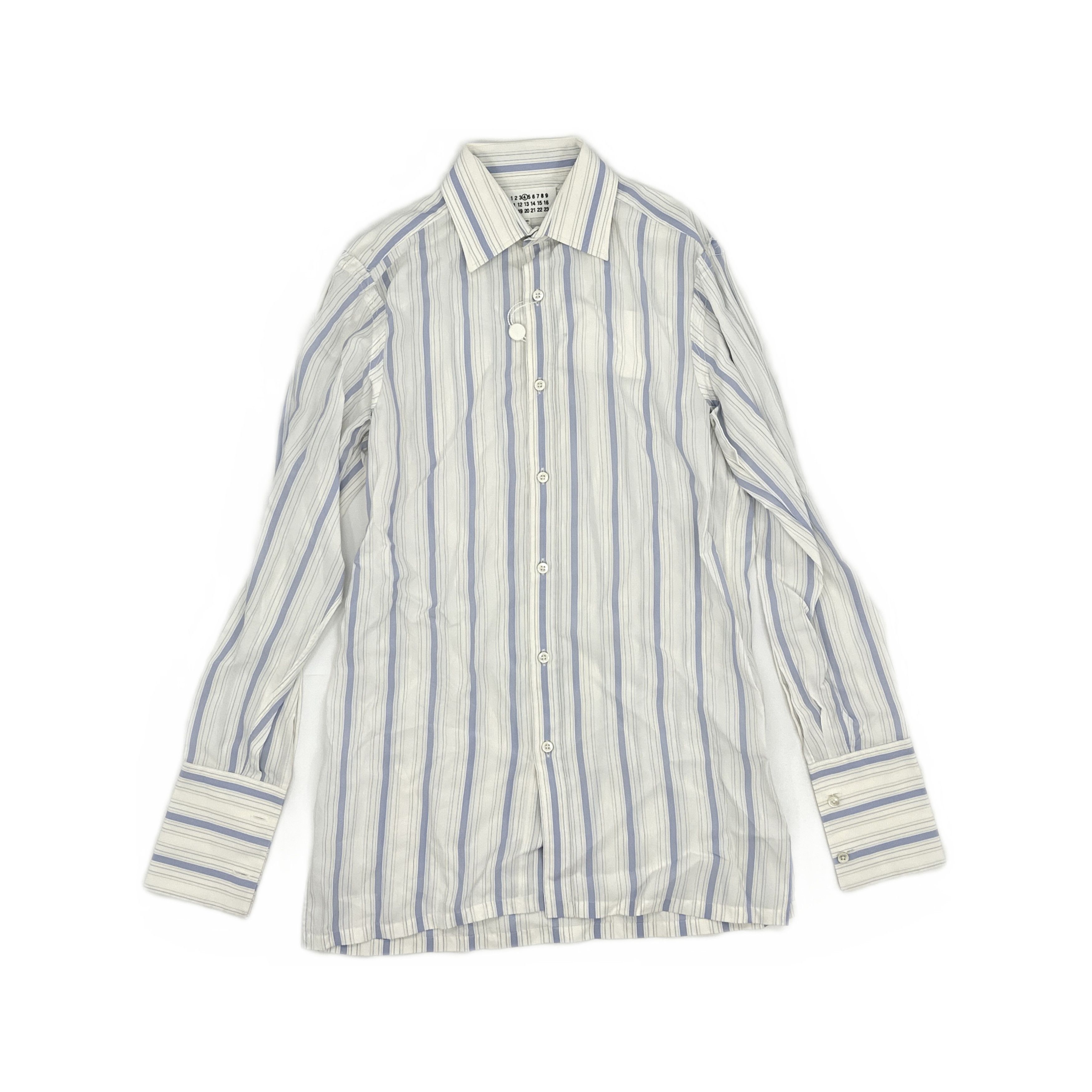 Maison Margiela Maison Margiela Blue Striped Button Up Shirt Size 38 Size XS / US 0-2 / IT 36-38 - 1 Thumbnail