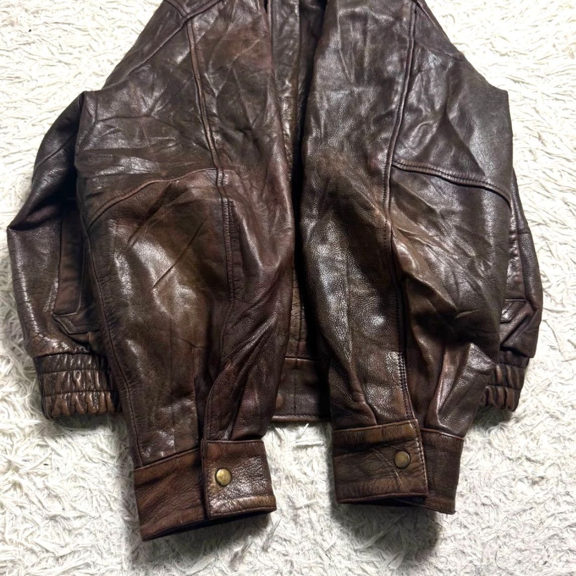 Vintage VINTAGE Wilsons Leather Adventure Bound A-2 Leather Flight Jacket Men's XL Brown Wool? Size US XL / EU 56 / 4 - 5 Thumbnail