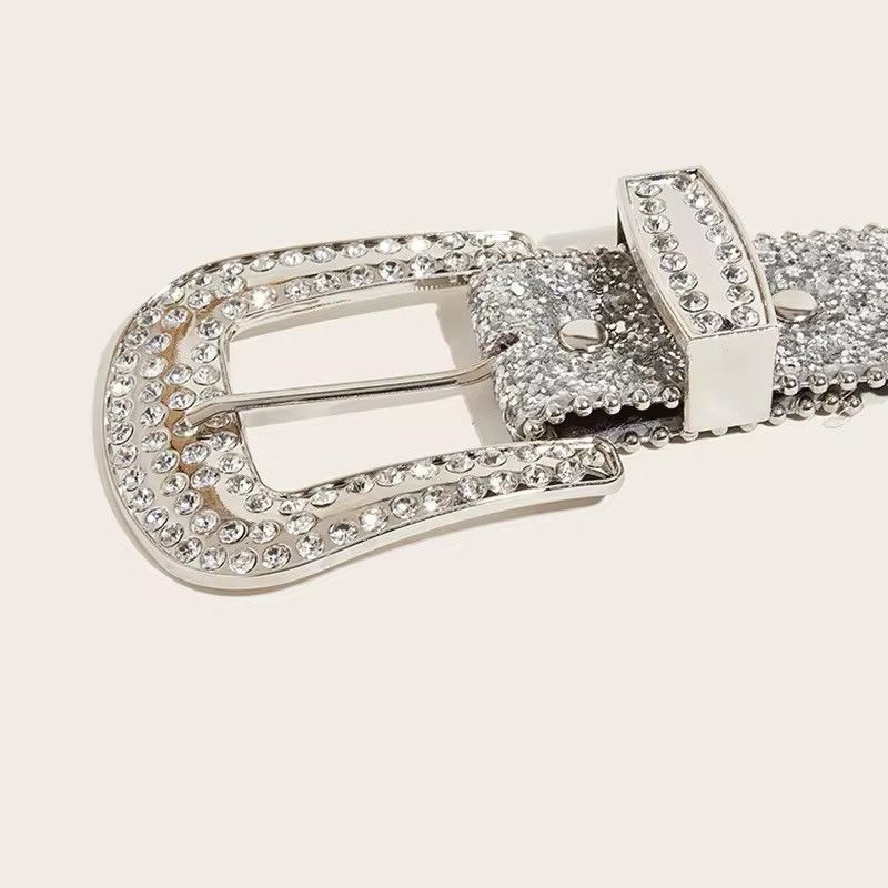 Other Silver Shine Rhinestone Waist Belt Size ONE SIZE - 6 Thumbnail