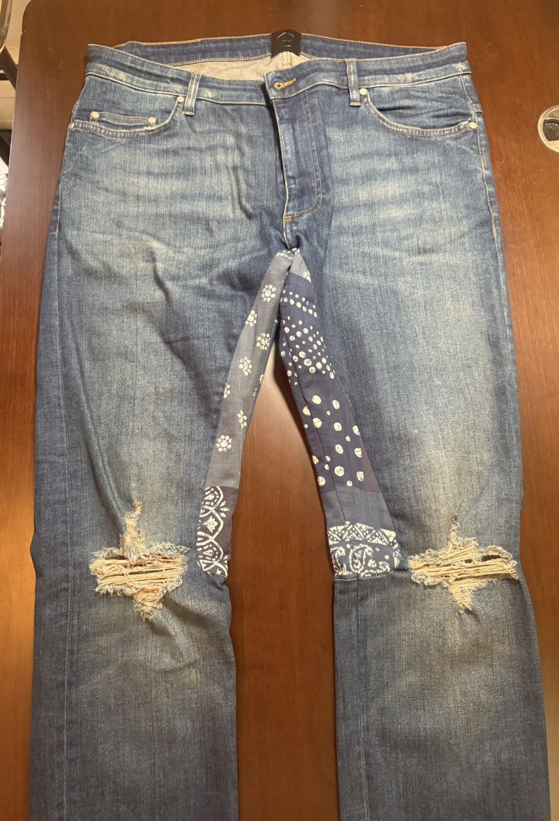 Alchemist The Alchemist Bandana Print Straight Leg Jeans Size US 36 / EU 52 - 2 Thumbnail