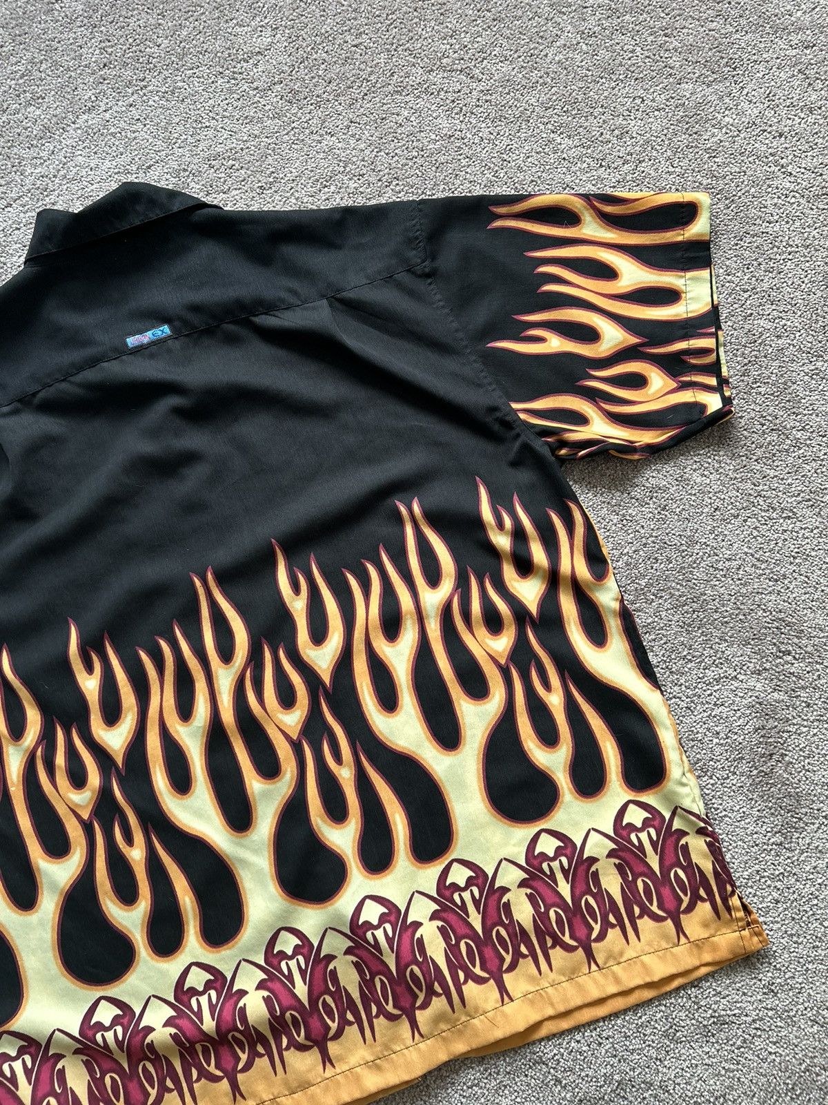 Japanese Brand × Vintage Vintage Urban Exchange All Over Flames Button Up Size US XL / EU 56 / 4 - 8 Thumbnail