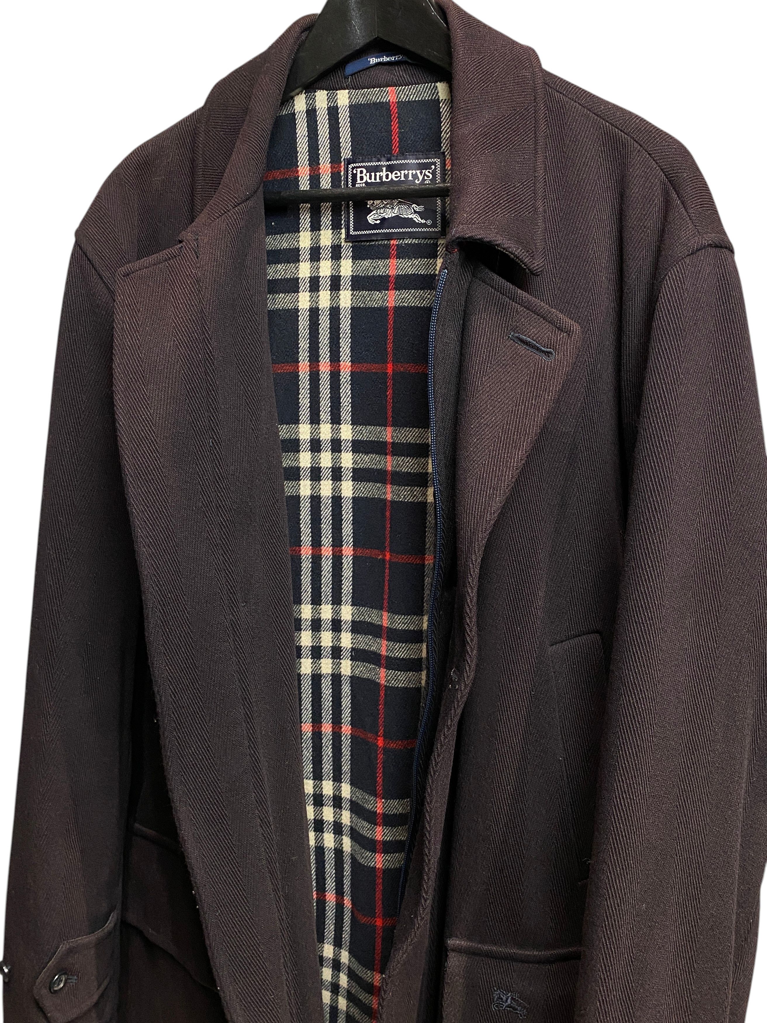 Burberry Burberrys Brown Wool Twill Nova Check Logo Field Jacket Coat Size US XXL / EU 58 / 5 - 8 Thumbnail