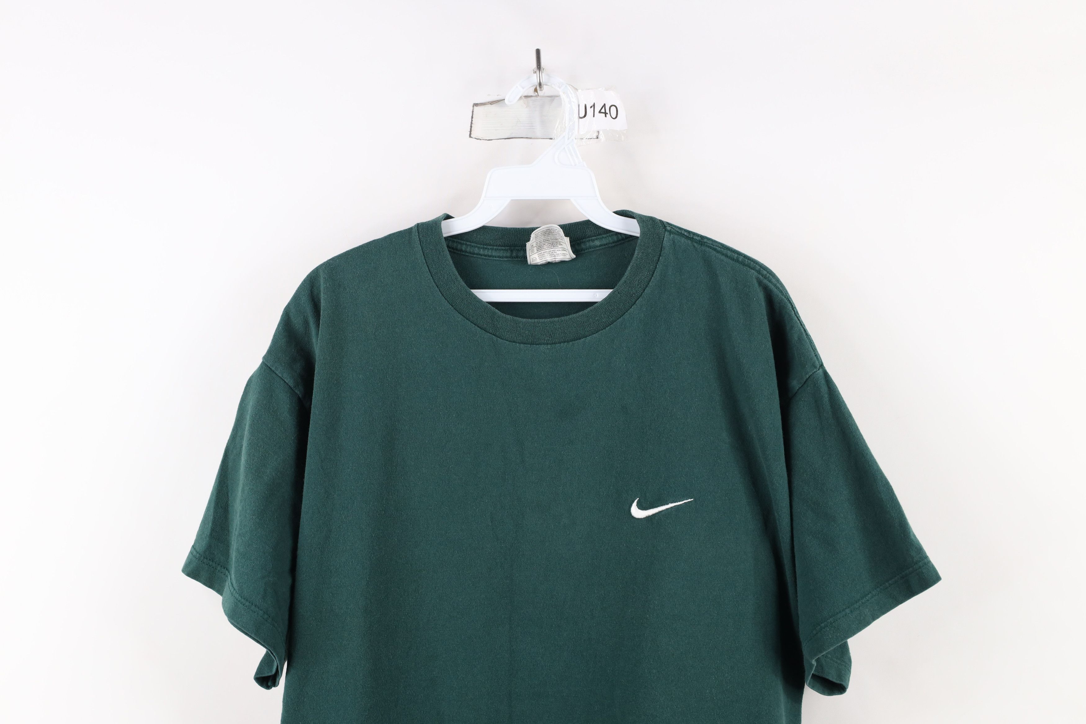 Nike × Vintage Vintage 90s Nike Travis Scott Mini Swoosh T-Shirt Green USA Size US L / EU 52-54 / 3 - 2 Thumbnail
