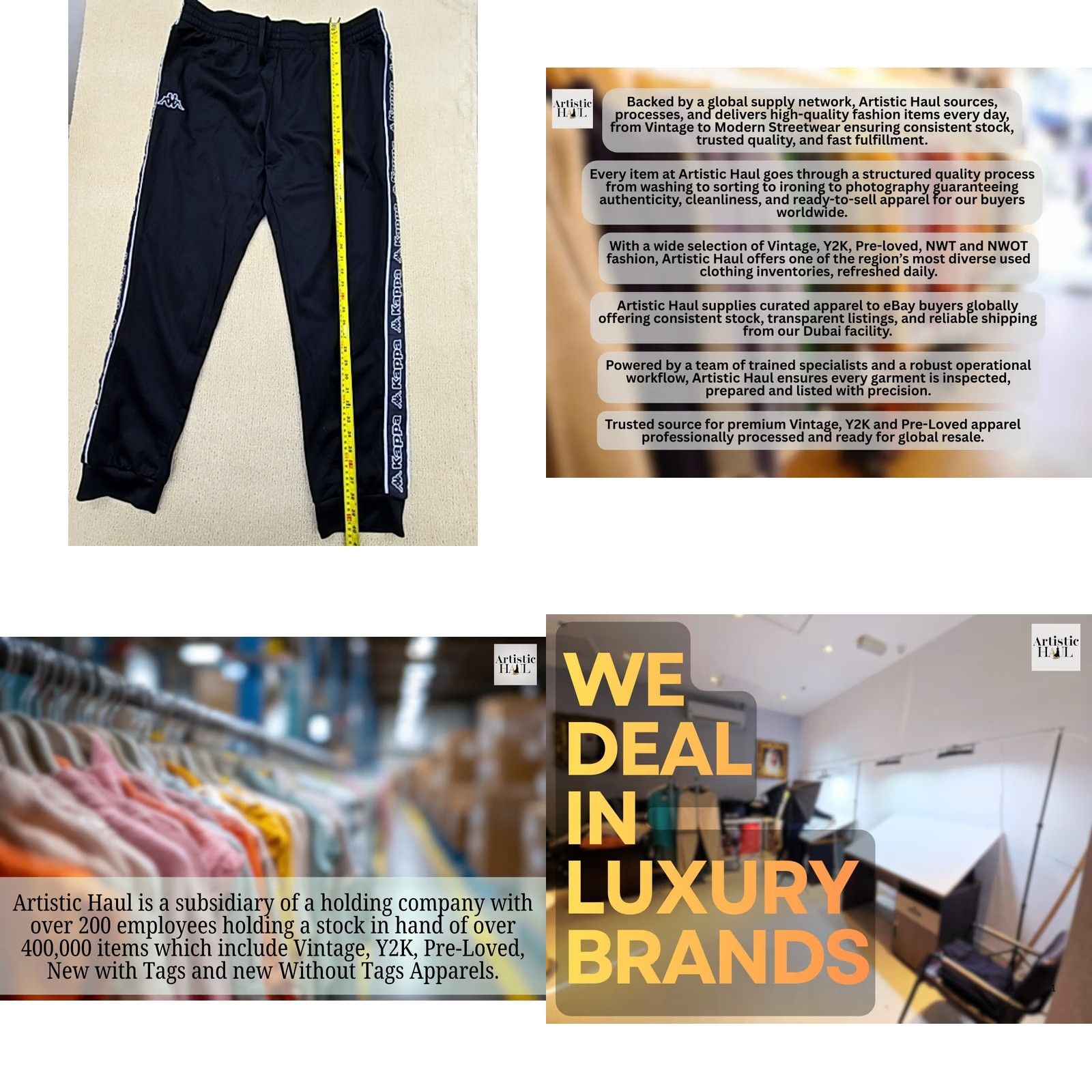 Kappa Kappa Track Pants XXL Black 100% Polyester Men’s Regular Drawstring Tapered Size US 39 - 8 Thumbnail