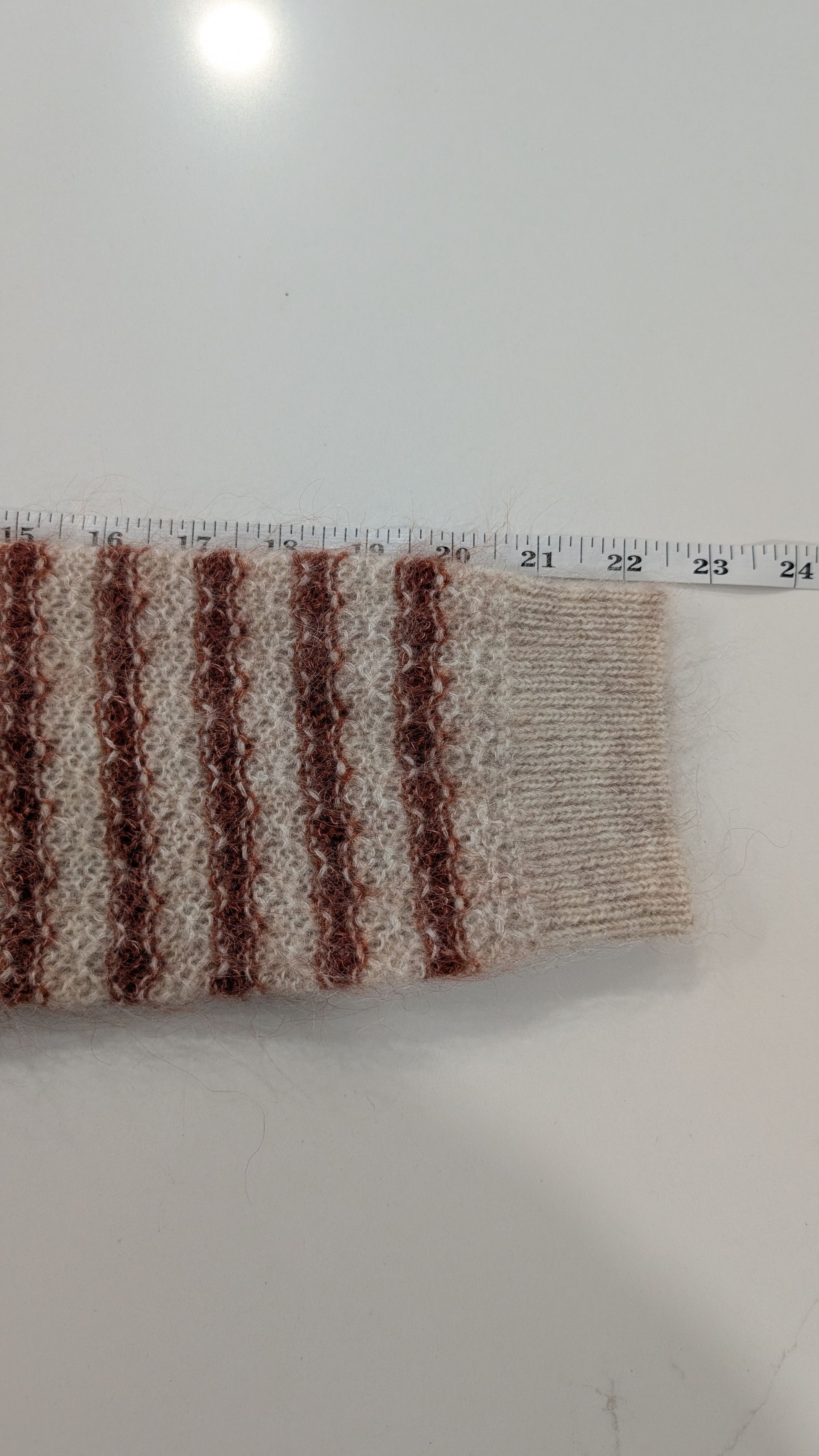 Sezane Sézane Ariane Striped Mohair Knit Sweater XS Cream Rust Size XS / US 0-2 / IT 36-38 - 11 Thumbnail