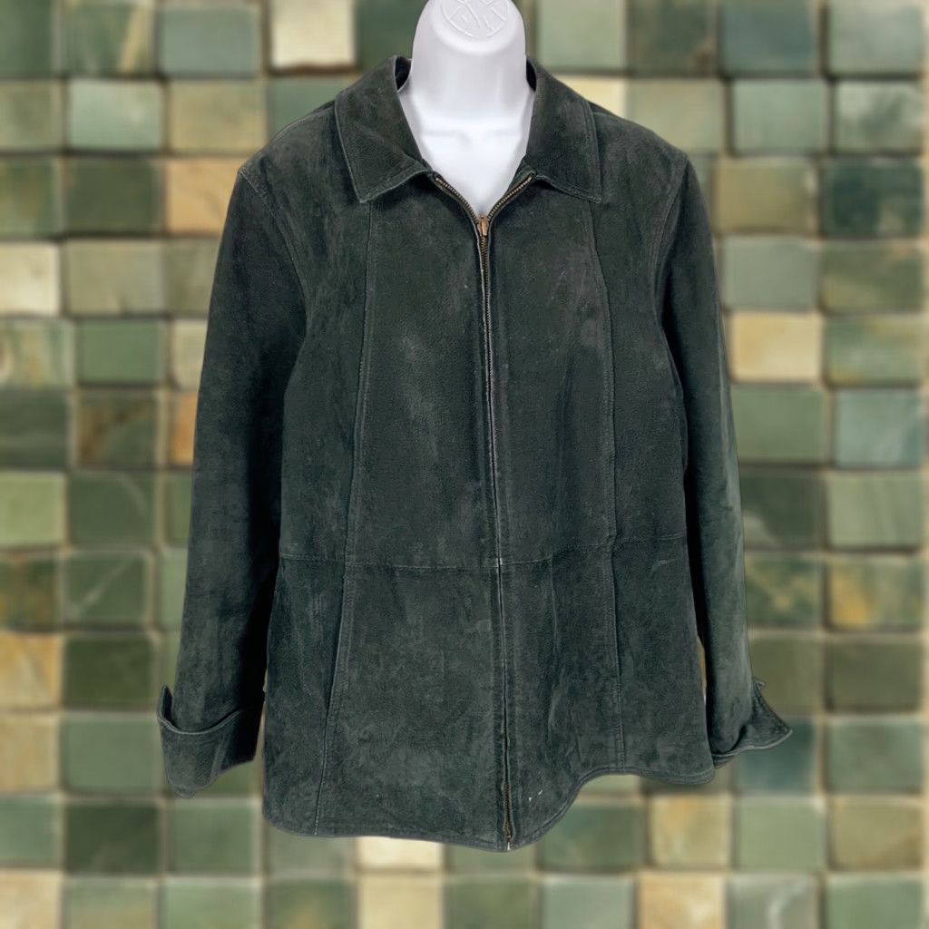 Coldwater Creek VINTAGE Coldwater Creek Green Leather Jacket PXL Petite Long Sleeve Womens Size XL / US 12-14 / IT 48-50 - 1 Thumbnail