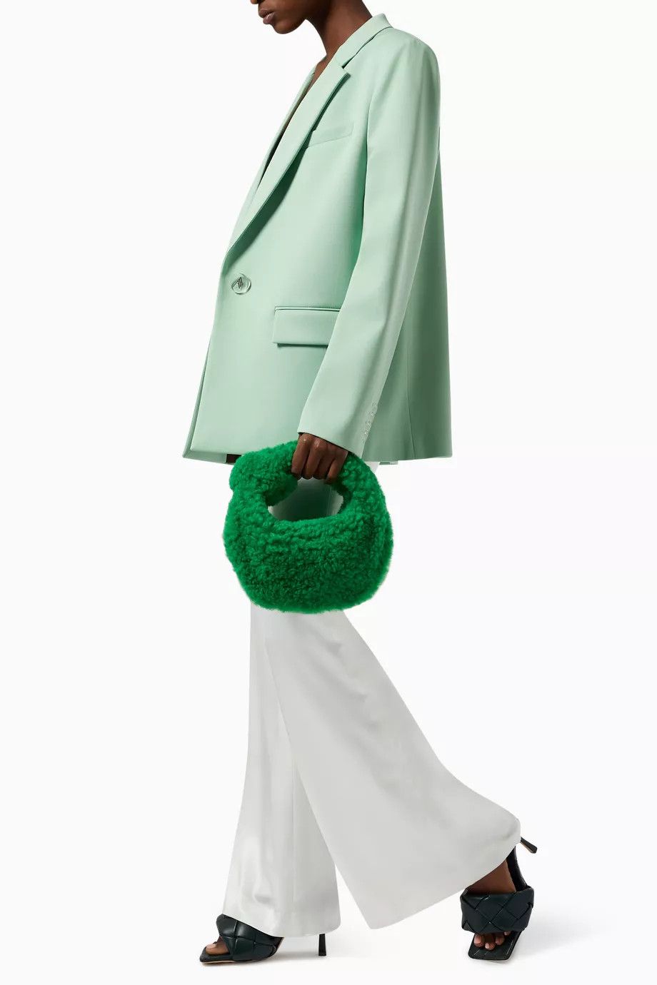 Bottega Veneta o1loc1c0824 Size: OS / Mini Jodie Shearling Bag in Green Size ONE SIZE - 2 Thumbnail