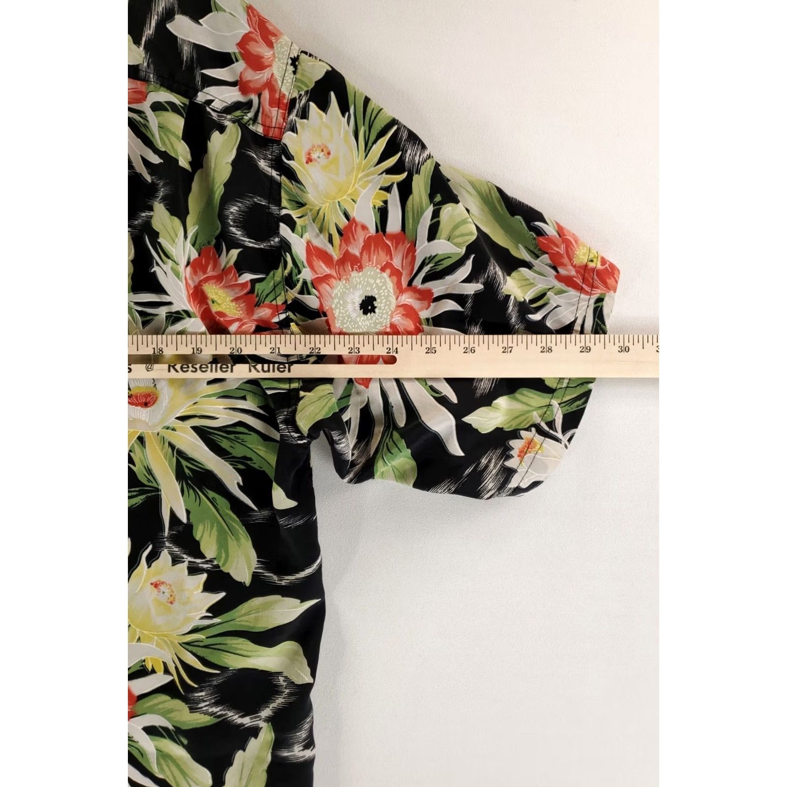 Vintage Avanti Shirt Hawaiian Silk Floral Short Sleeve Mens XL Black Loop Collar Size US XL / EU 56 / 4 - 5 Thumbnail