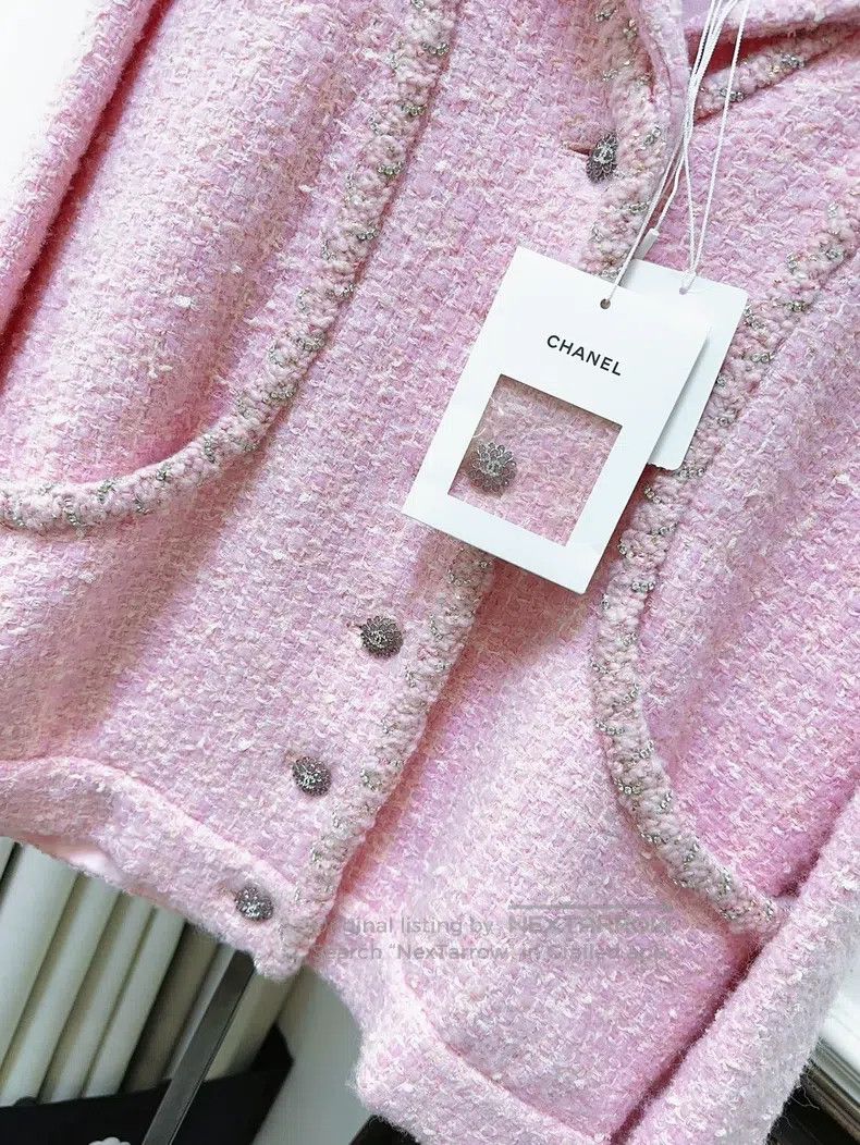 Chanel Chanel 23k autumn and winter pink tweed diamond-encrusted Size S / US 4 / IT 40 - 3 Thumbnail