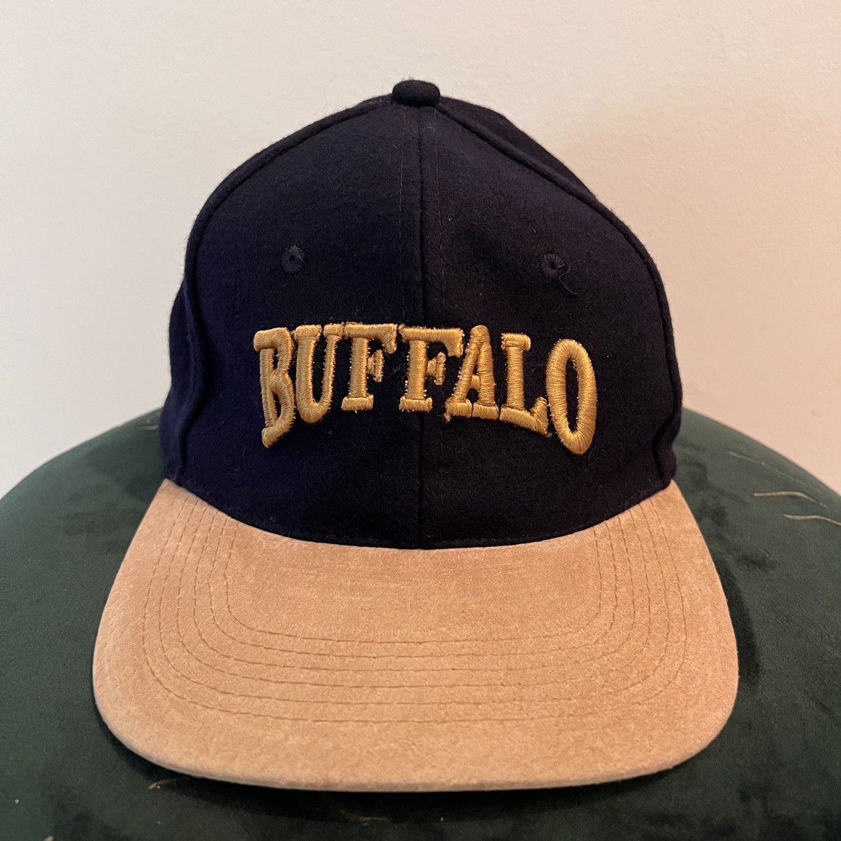 Other Vintage 90s Buffalo NY Hat Black Beige Strapback Size ONE SIZE - 2 Thumbnail