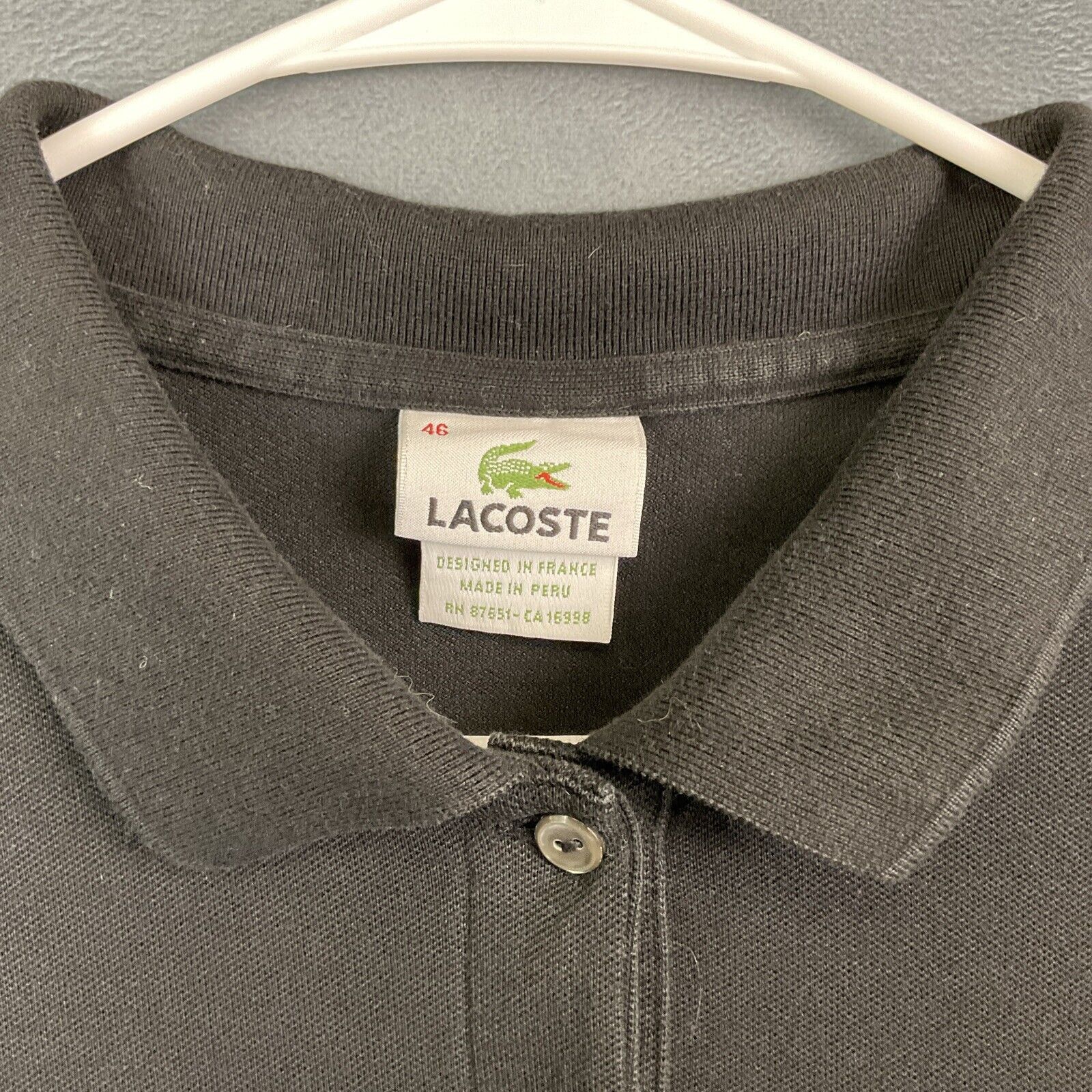 Lacoste LACOSTE Womens Polo Shirt Size 46 XL Black Cotton Embroider Size XL / US 12-14 / IT 48-50 - 3 Thumbnail