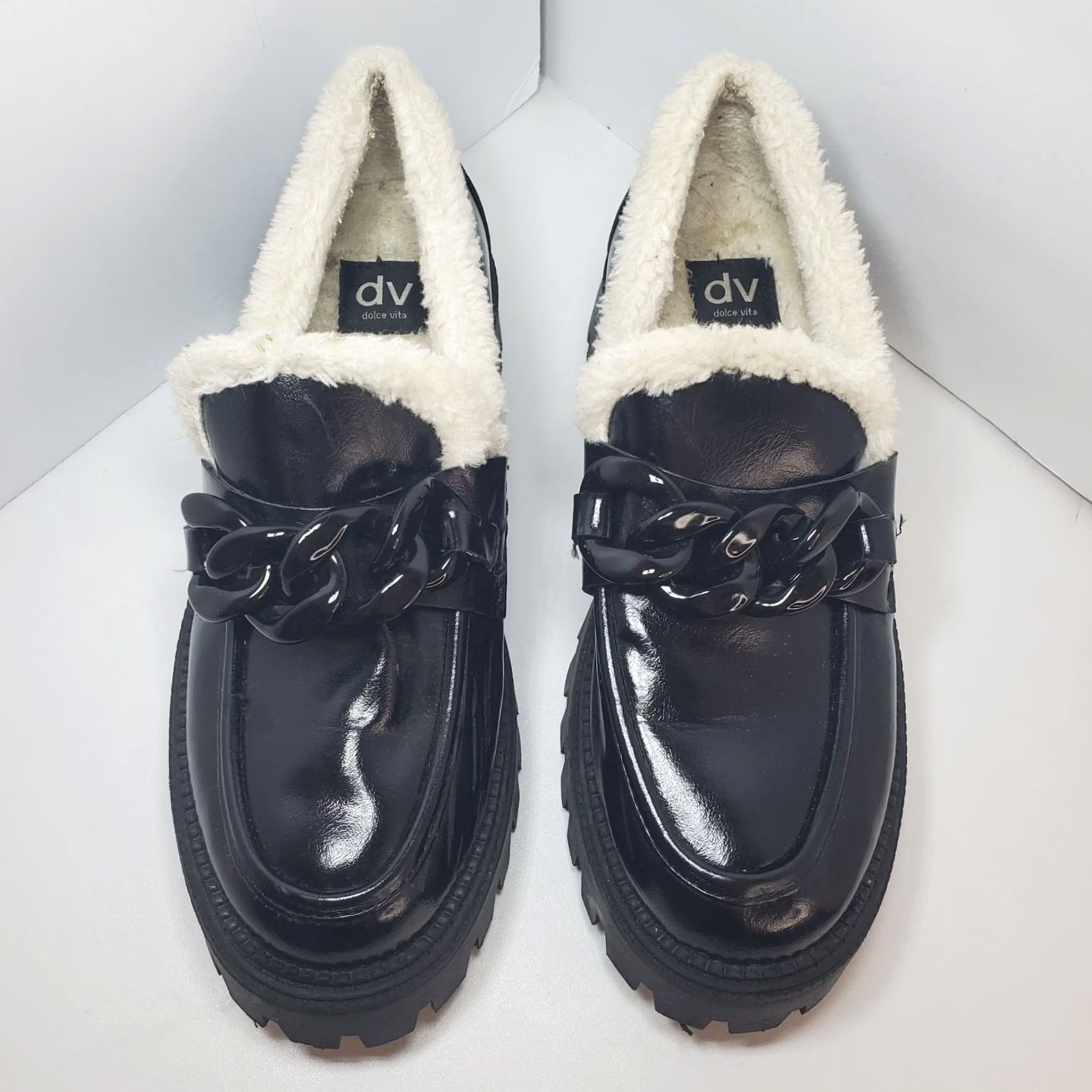 Dolce Vita Dolce Vita Loafer Womens Black Chunky Sole Patent Leather Loafers Size US 9 / IT 39 - 2 Thumbnail