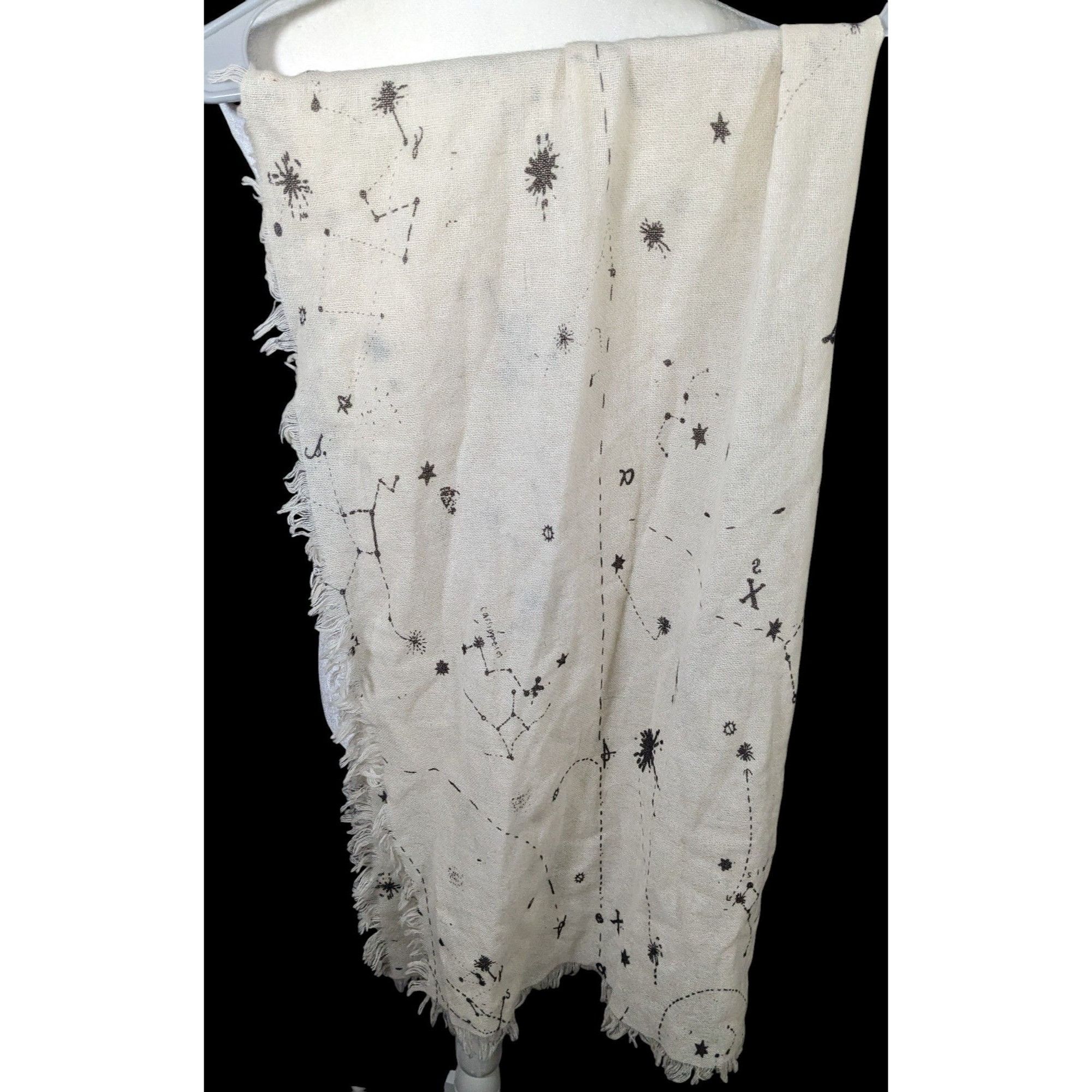 Other Celestial Star Constellation Print White Scarf Size ONE SIZE - 3 Thumbnail