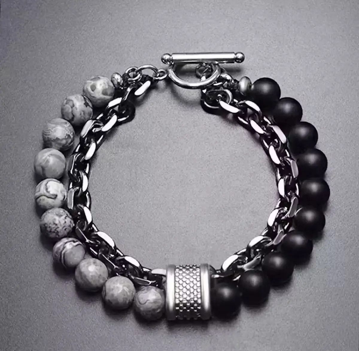 Other Black Mate Beads + Dray Grey Beads + Chain Size ONE SIZE - 4 Thumbnail