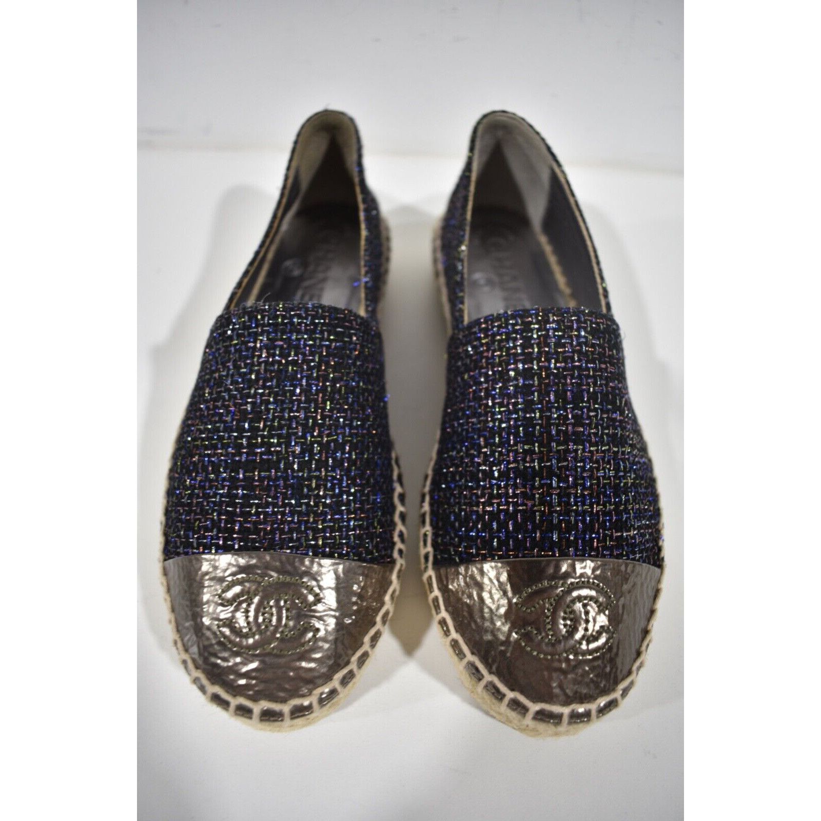 Chanel 16S Tweed CC Cap Toe Double Sole Espadrille Ballet Flats 35 Size US 5 / IT 35 - 7 Thumbnail