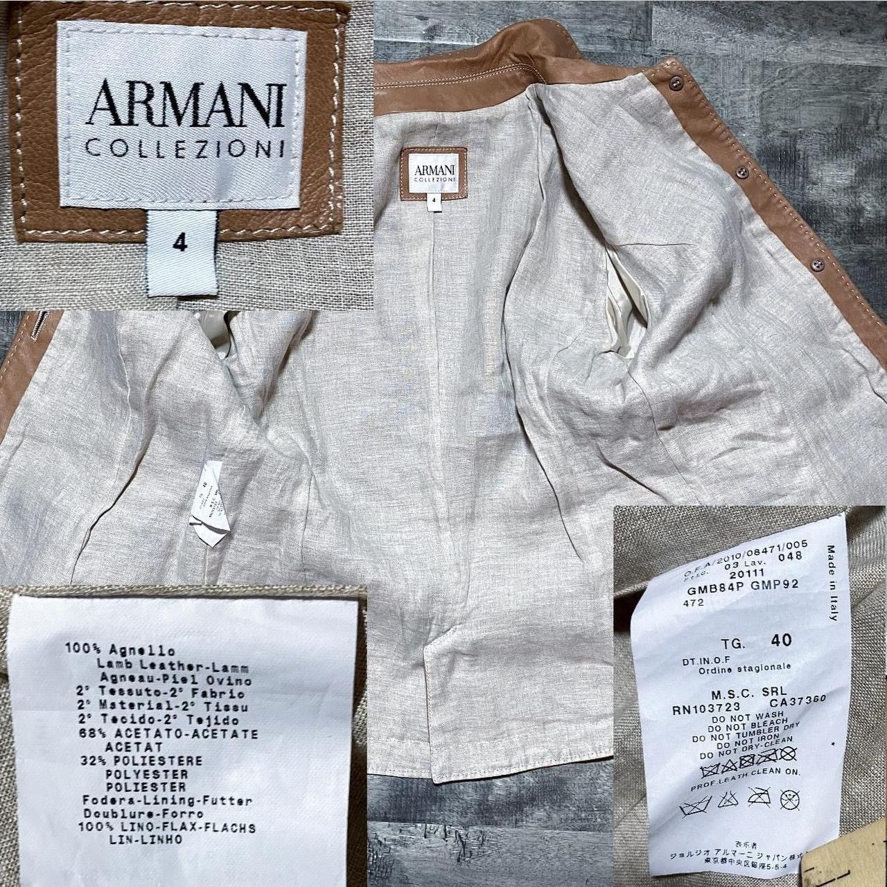 Armani Collezioni ARMANI COLLEZIONI Lambskin Tan Leather Button Up Jacket Size S / US 4 / IT 40 - 7 Thumbnail