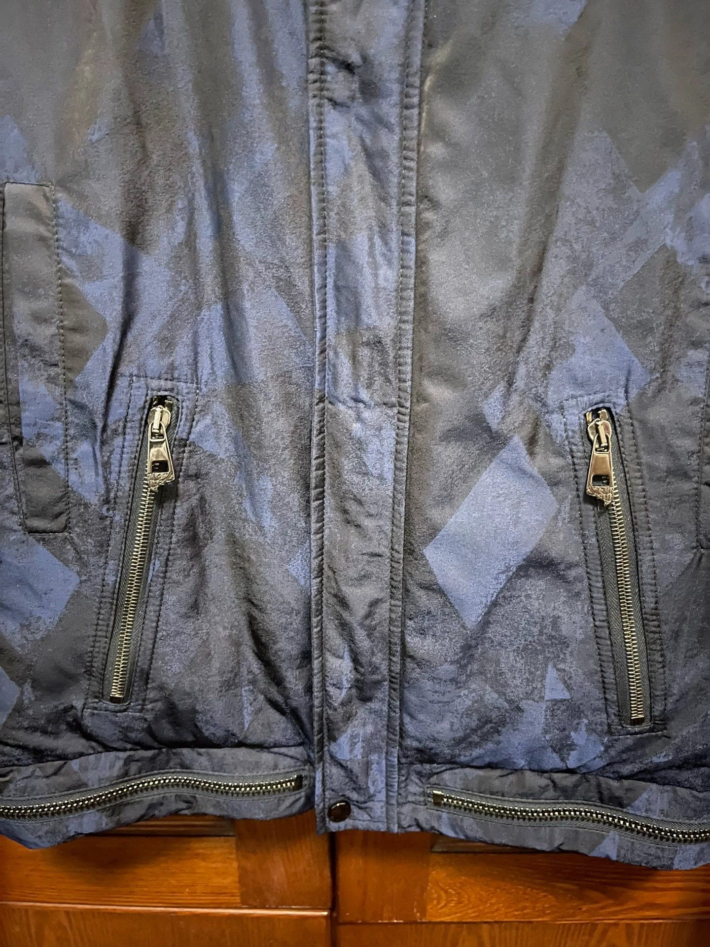 Versace Versace Men's Slim Fit Blue Printed Down Jacket 44 Size US S / EU 44-46 / 1 - 5 Thumbnail