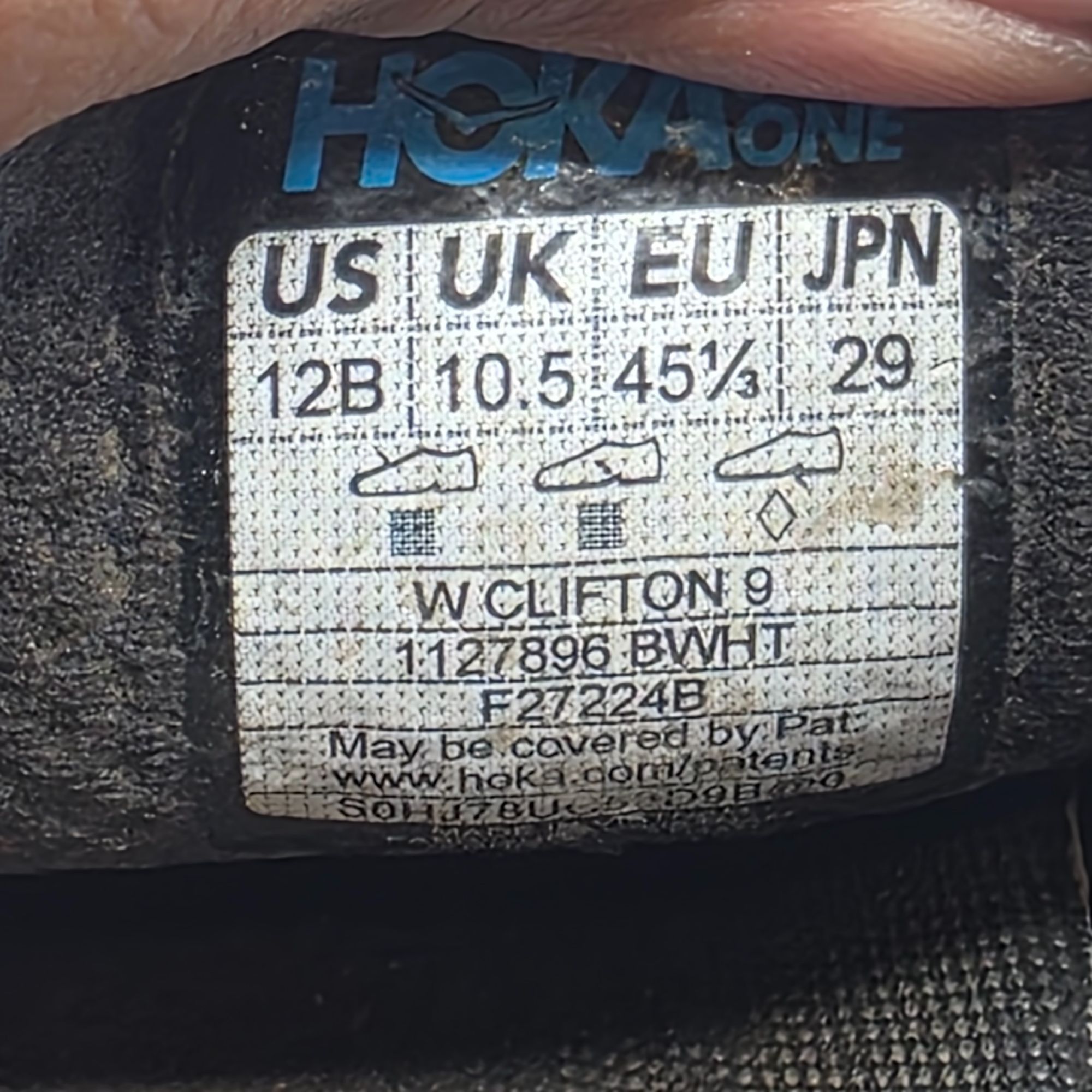Hoka Hoka One One Clifton 9 Womens Size 12 Black Lightweight Athl Size US 12 / IT 42 - 6 Thumbnail