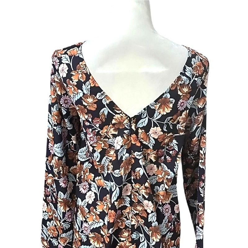 Other Halogen Sheath Dress V-Back Floral Mini Black/Multicolor S Size S / US 4 / IT 40 - 6 Thumbnail