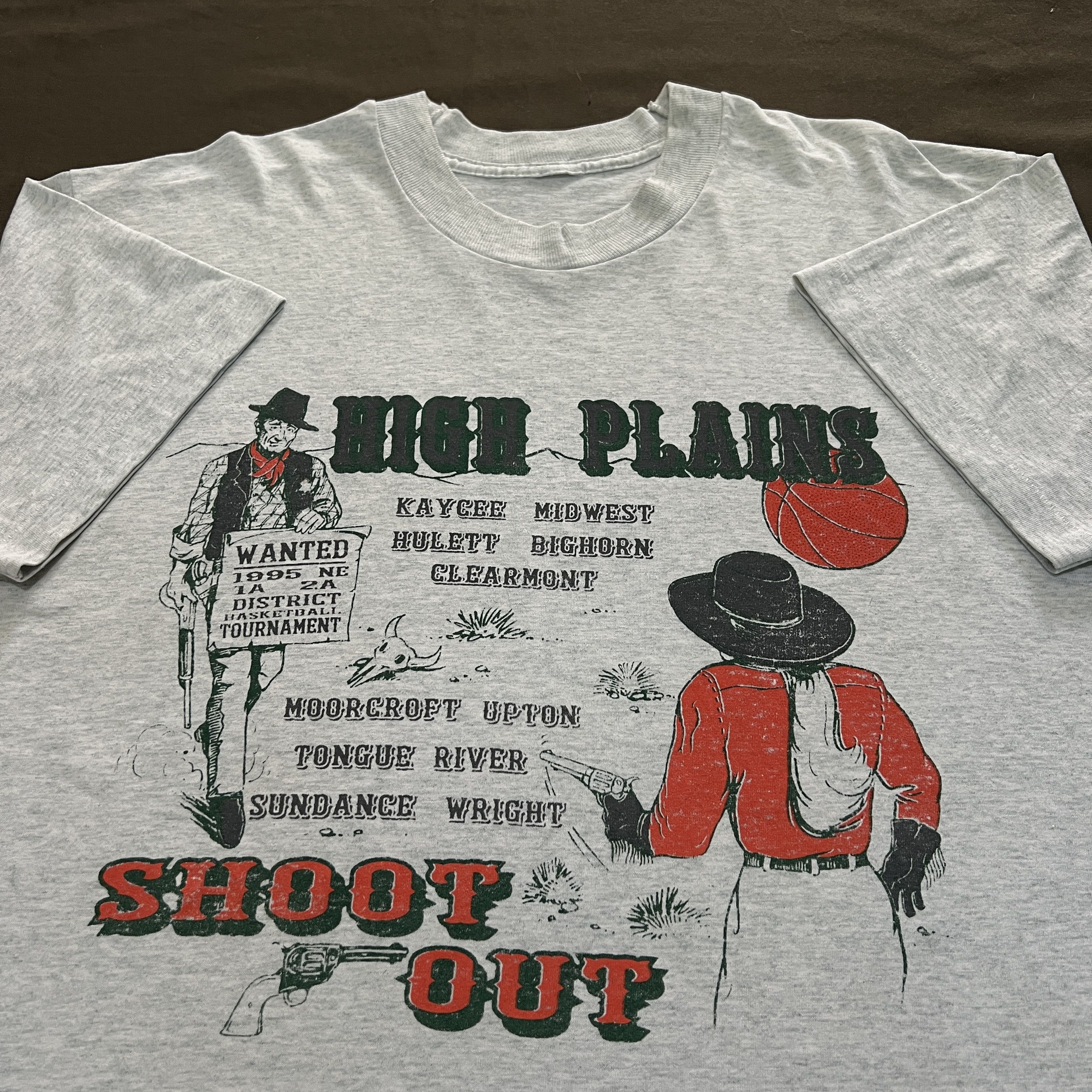 NBA × Vintage Vintage 90s Basketball high plains shoot out Promo Tee gun Size US L / EU 52-54 / 3 - 1 Thumbnail