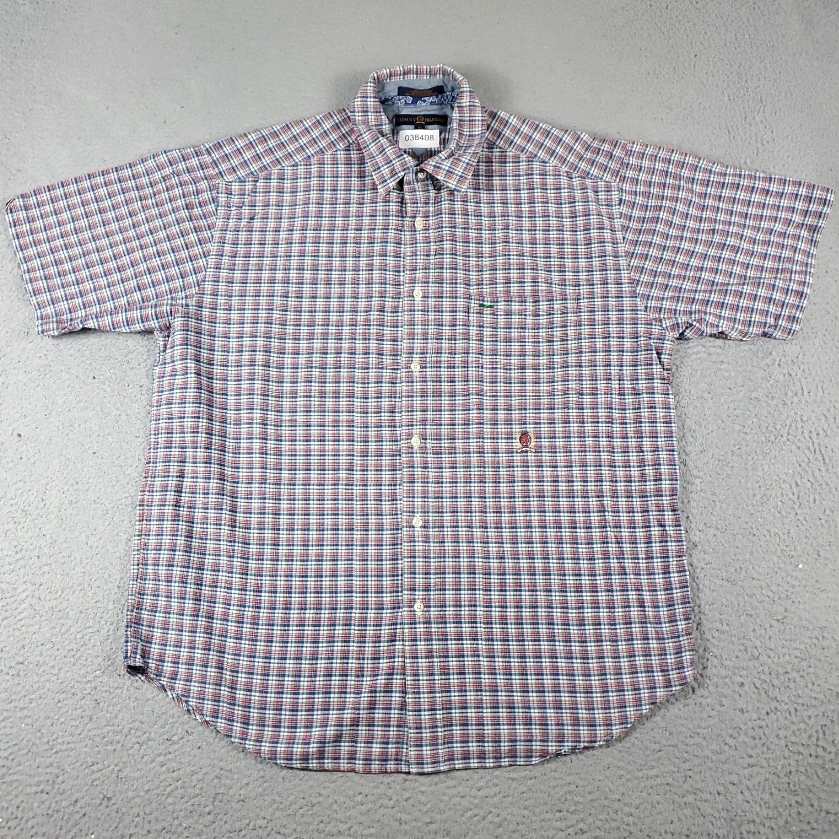 Tommy Hilfiger Tommy Hilfiger Shirt Mens Large Blue Red Plaid Button Up Short Sleeve Shirt Size US L / EU 52-54 / 3 - 3 Thumbnail
