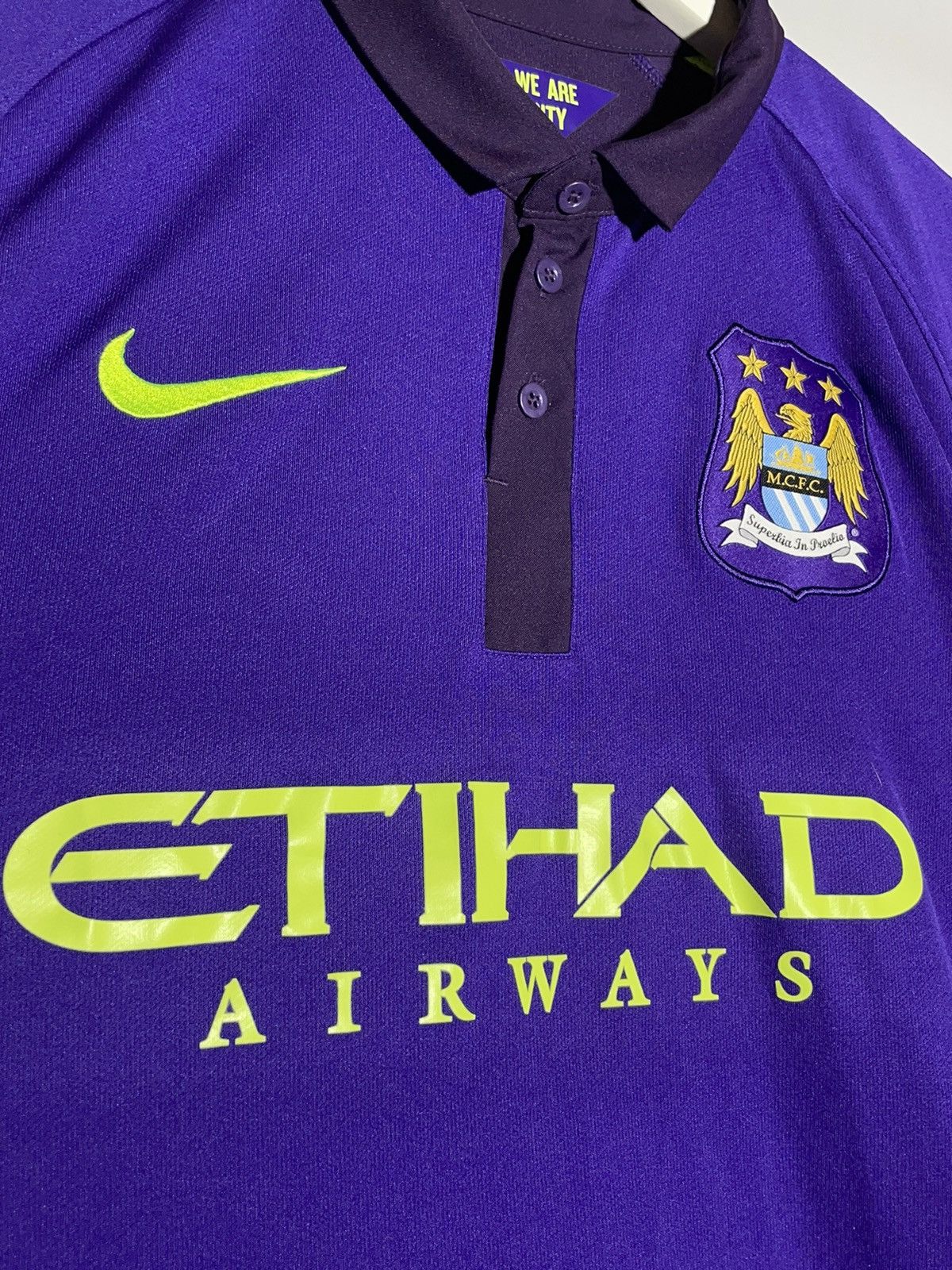 Nike Manchester City Nike 2014/15 Third Y2k Football Shirt Size US L / EU 52-54 / 3 - 6 Thumbnail