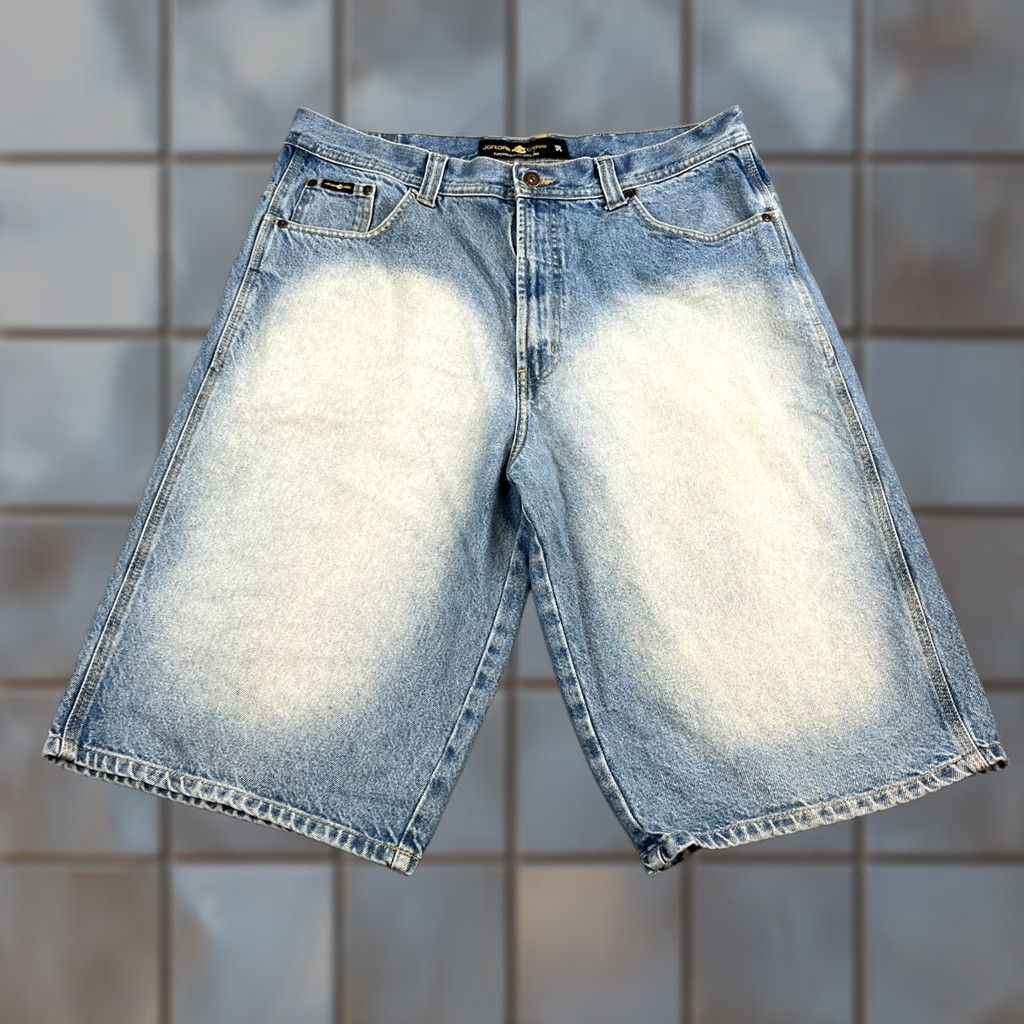 Jordan Craig VINTAGE Jordan Craig Mens Denim Shorts Jorts Y2K Baggy 38 Blue VTG Streetwear Hiphop Casual Cargo Jeans 5-Pocket Mens Regular Navy Blue 90s Size US 38 / EU 54 - 1 Thumbnail