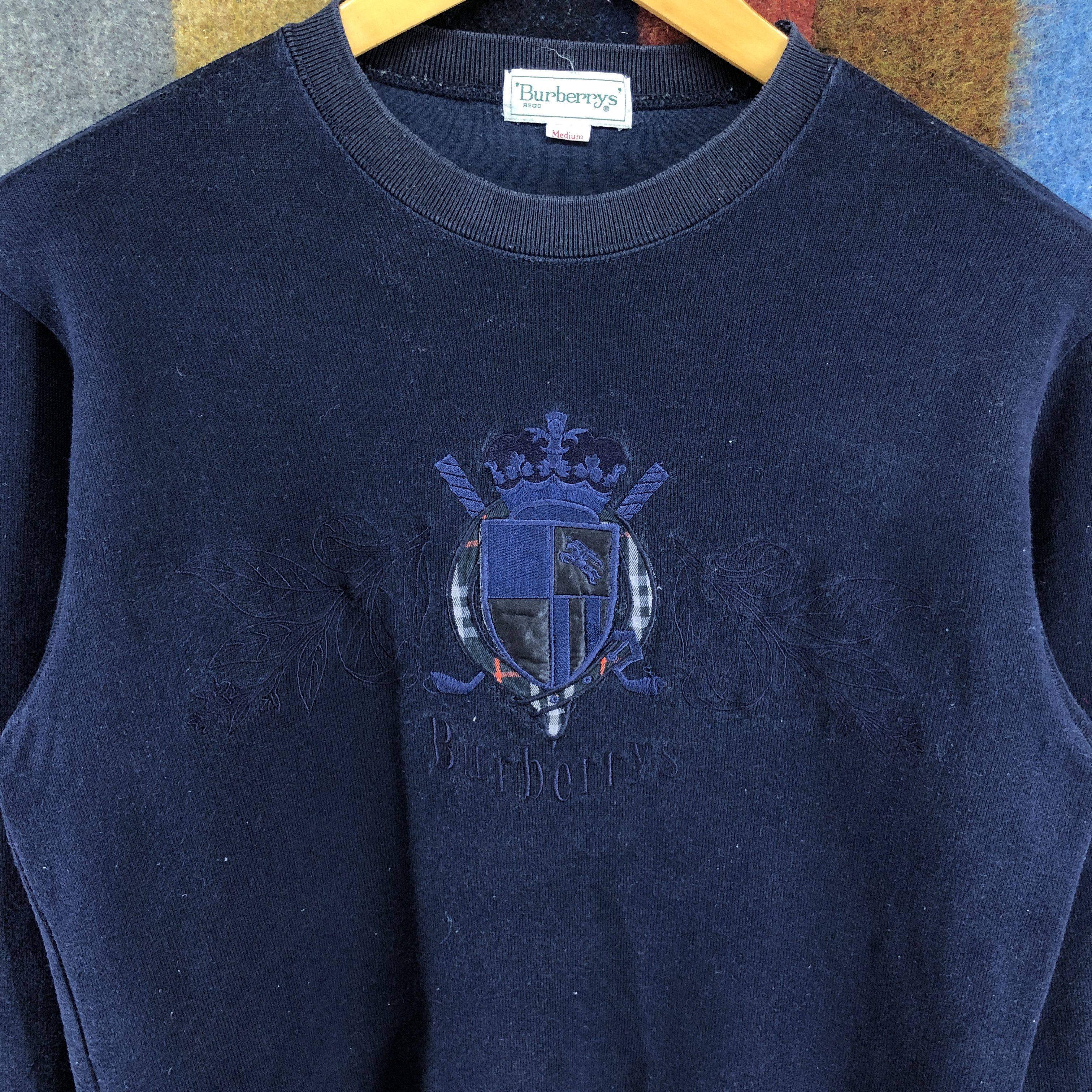 Burberry 90s Vintage BURBERRYS Crew Neck Sweatshirt #0212/J Size US S / EU 44-46 / 1 - 2 Thumbnail