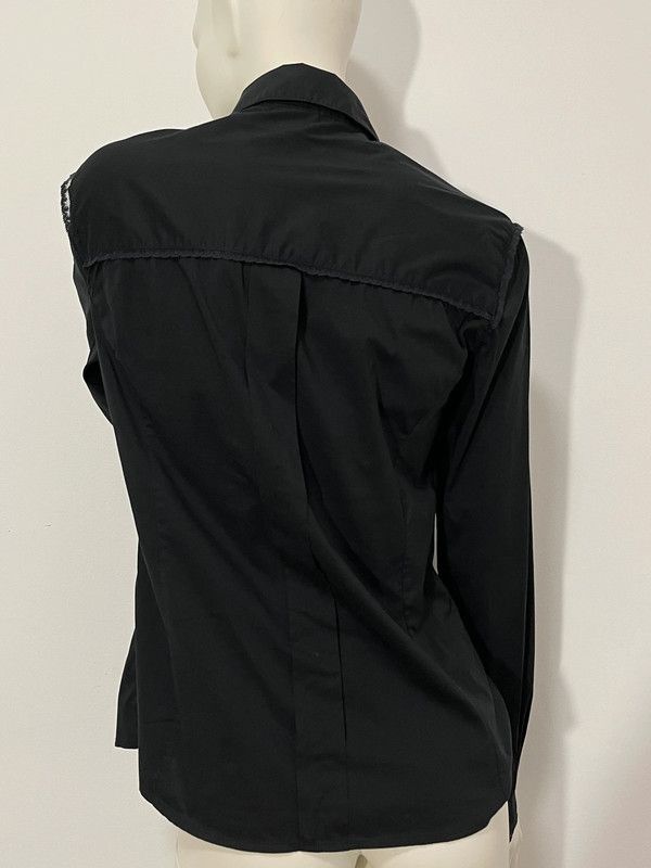 Dolce & Gabbana D&G Black Lace Trim Shirt SS 2006 Size L / US 10 / IT 46 - 14 Thumbnail