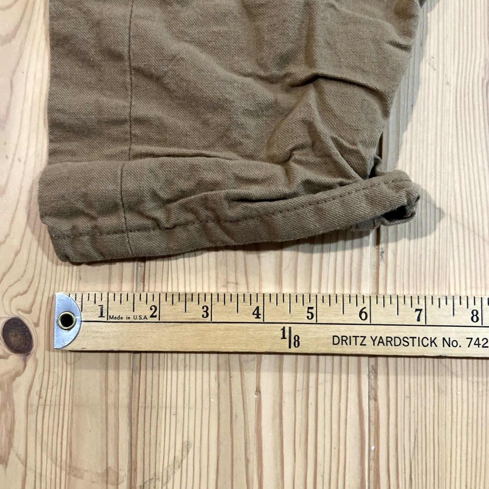 Vintage Naked & Famous Denim Jeans 30x28 Tan Selvedge Button Fly Straight 5-Pocket Denim Dark Cotton Blend Regular Mens Brown City Preppy 2000s? Size US 30 / EU 46 - 7 Thumbnail