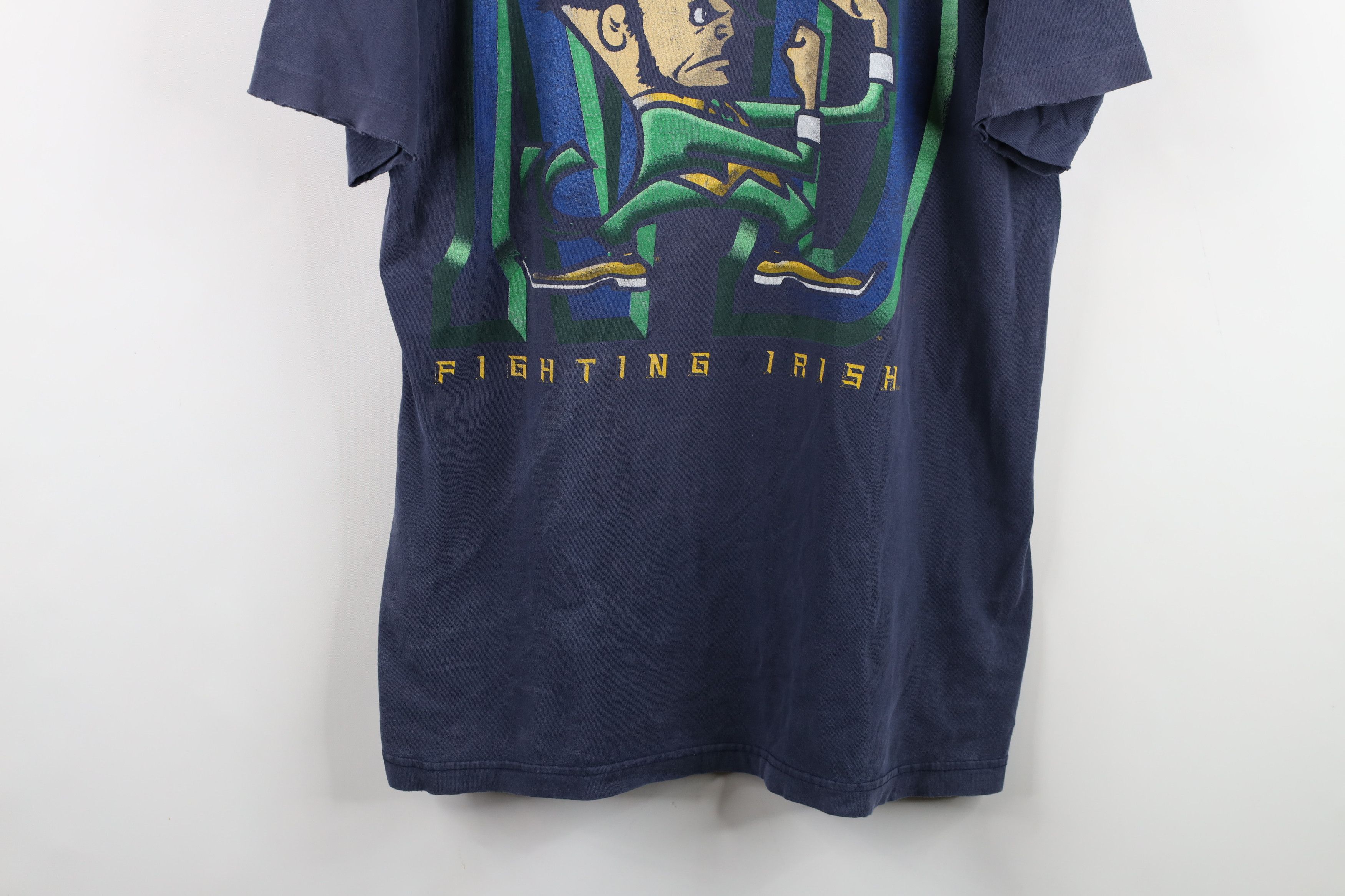Vintage Vintage 90s Big Logo Notre Dame University T-Shirt Blue Size US L / EU 52-54 / 3 - 3 Thumbnail