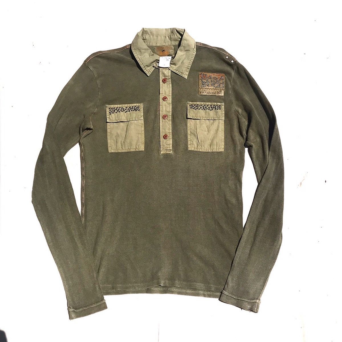 Parasuco × Vintage Parasuco Parabuco japan Denim Green long sleeve canvas polo Size US L / EU 52-54 / 3 - 1 Thumbnail