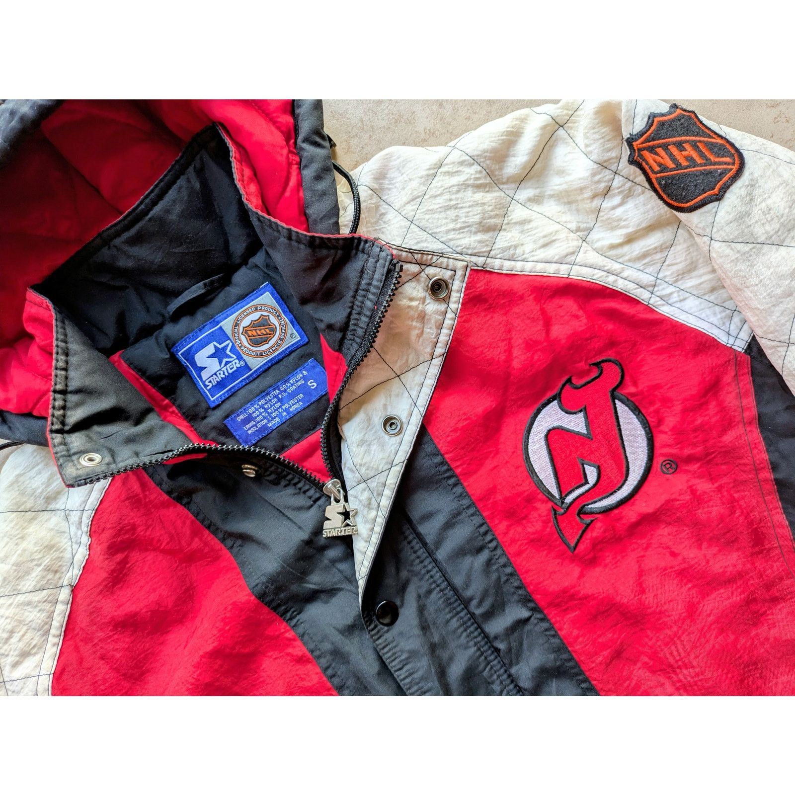 New Jersey Devils 90s STARTER puffer Color Block S vintage