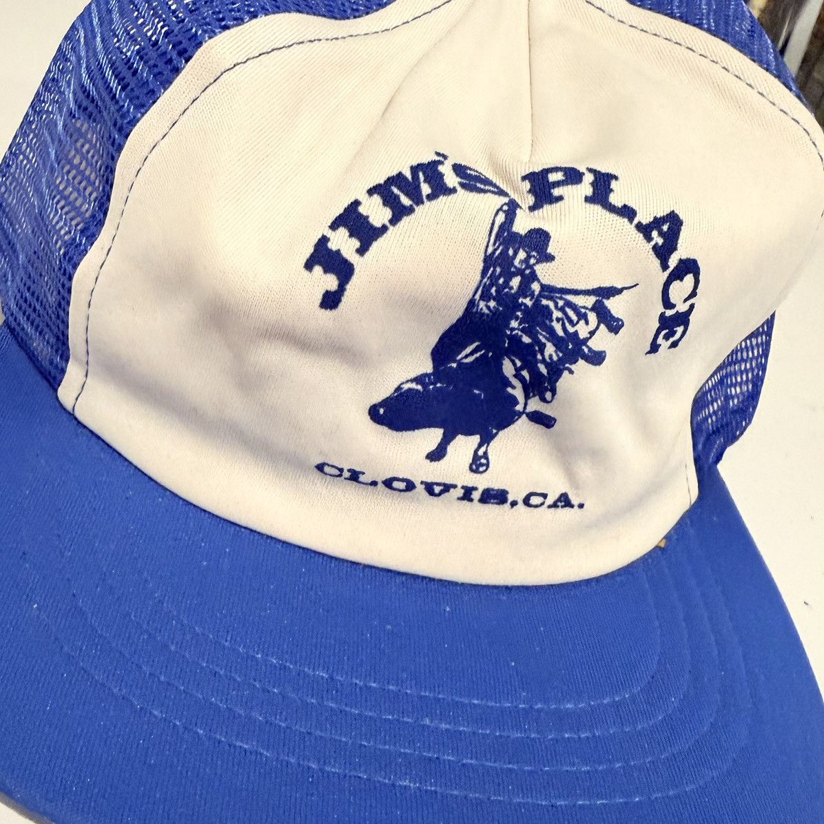 Vintage Vintage Trucker Hat Jim’s Place 80s Bar Saloon Snap Back Size ONE SIZE - 2 Thumbnail