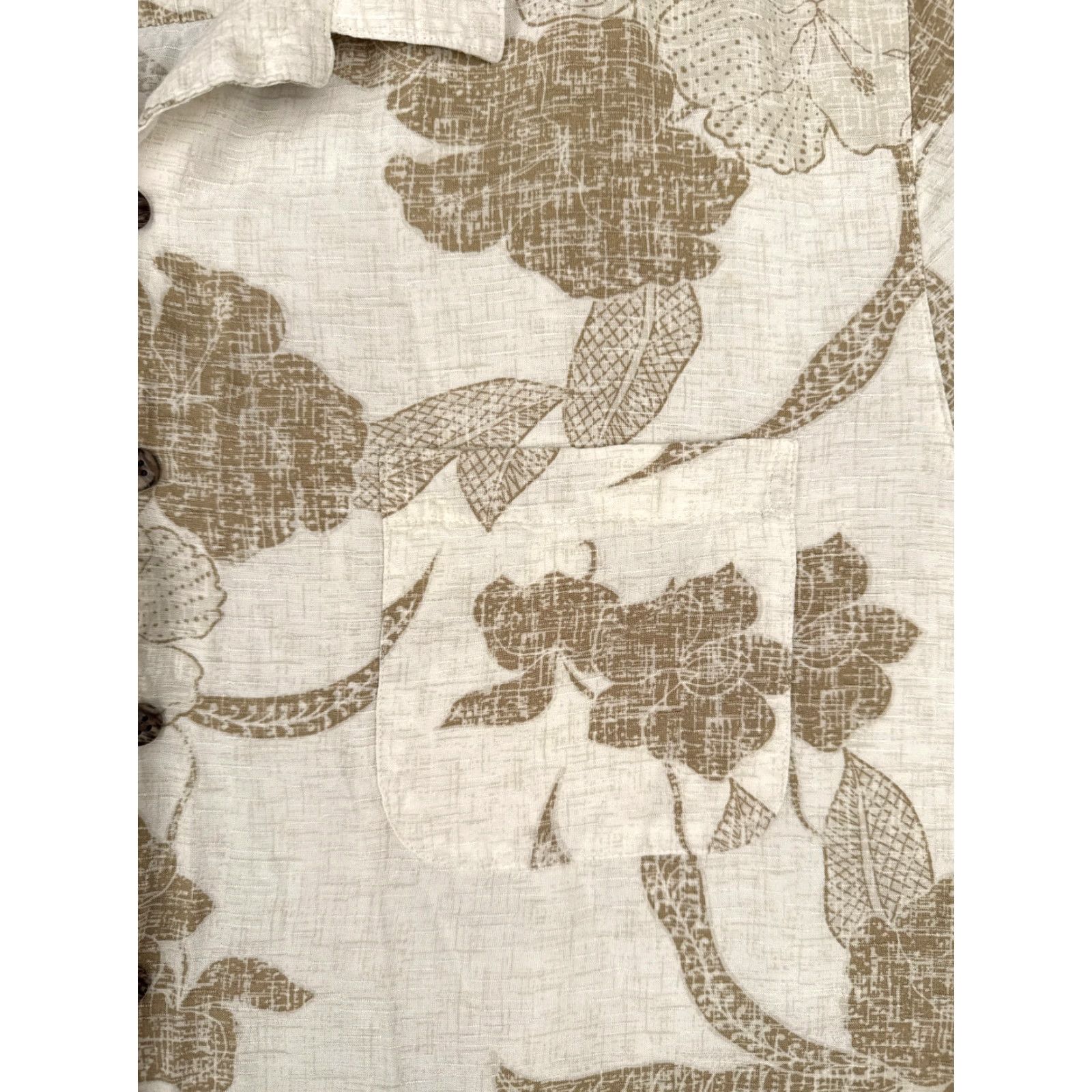 George George Hawaiian Shirt Mens 3XL White Floral Palm Leaf Print Button-Up Rayon Size US XXL / EU 58 / 5 - 6 Thumbnail