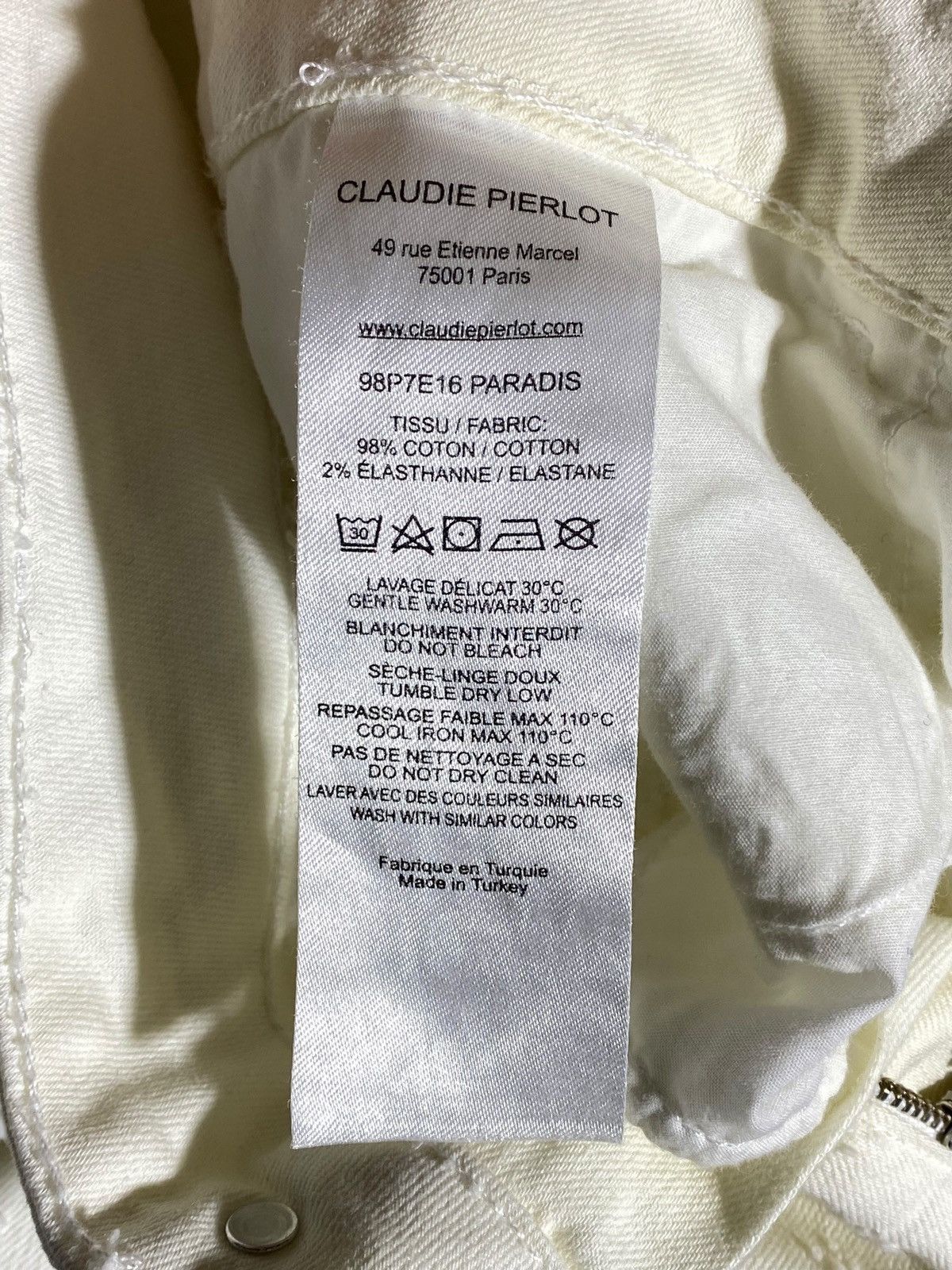 Other Claudie Pierlot White Women’s Jeans Pants Size 27" / US 4 / IT 40 - 19 Thumbnail