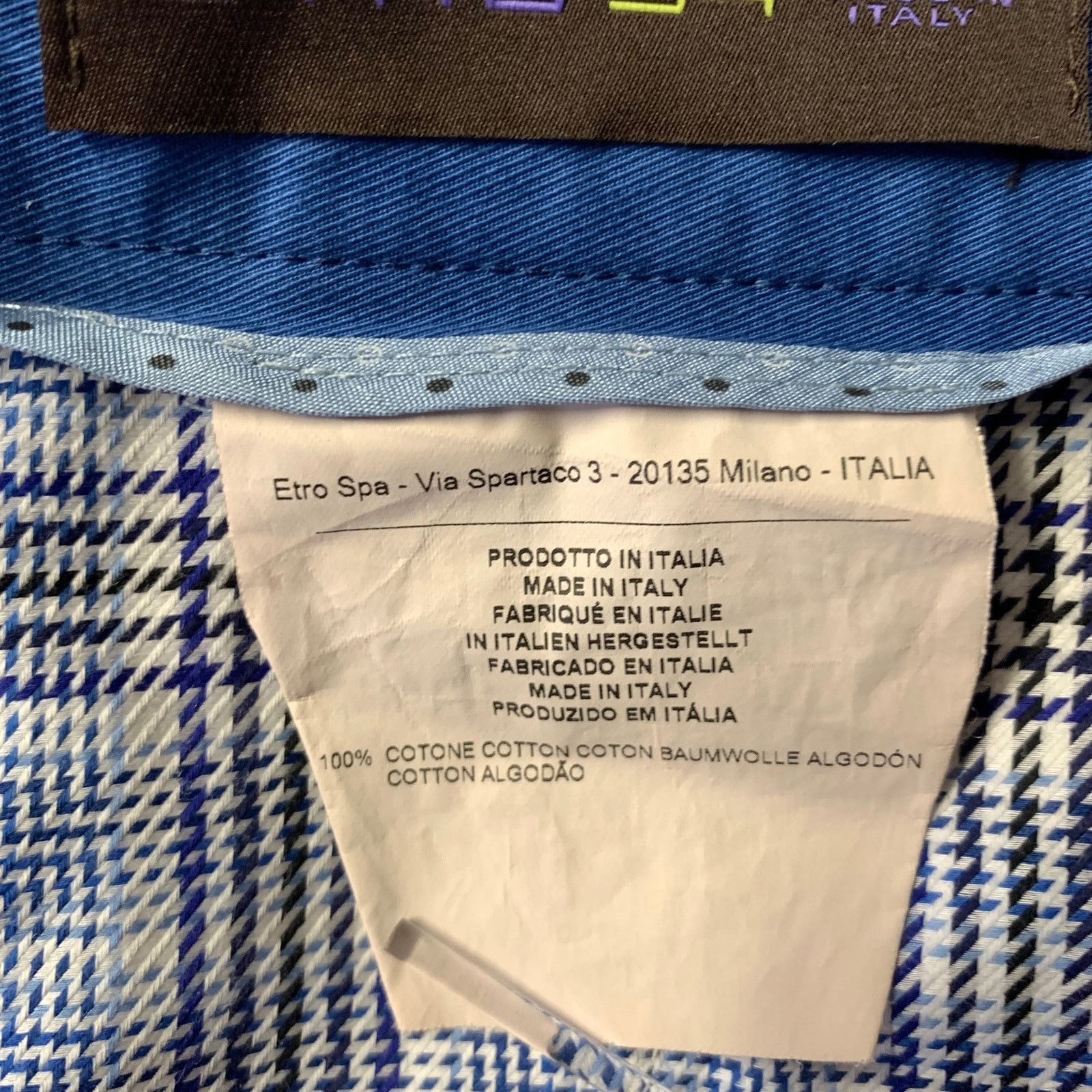 Etro ETRO Size 38 Blue Twill Cotton Flat Front Casual Pants Size US 38 / EU 54 - 5 Thumbnail