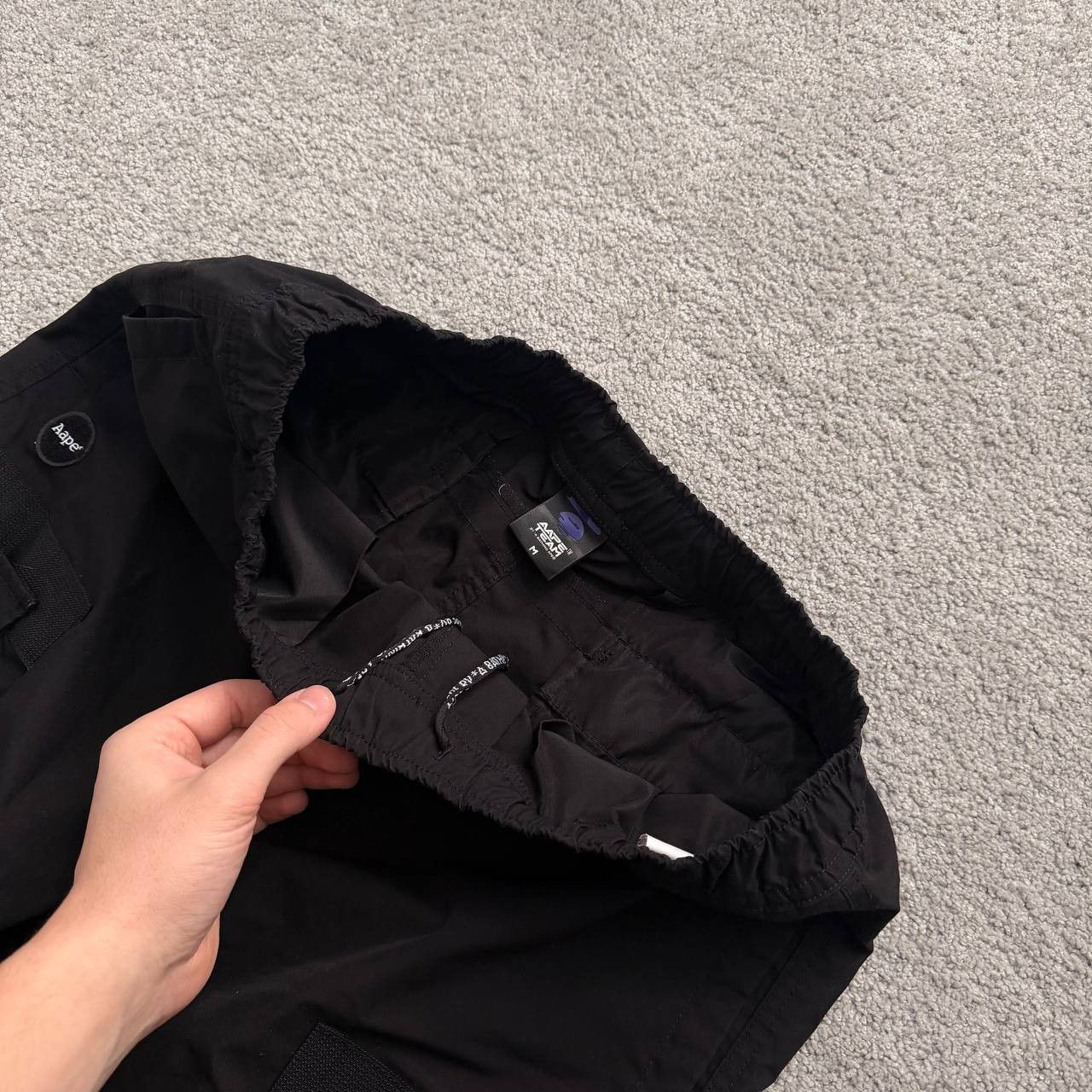 Aape Bape Aape Team Cargo Black Pants Joggers Size US 32 / EU 48 - 7 Thumbnail