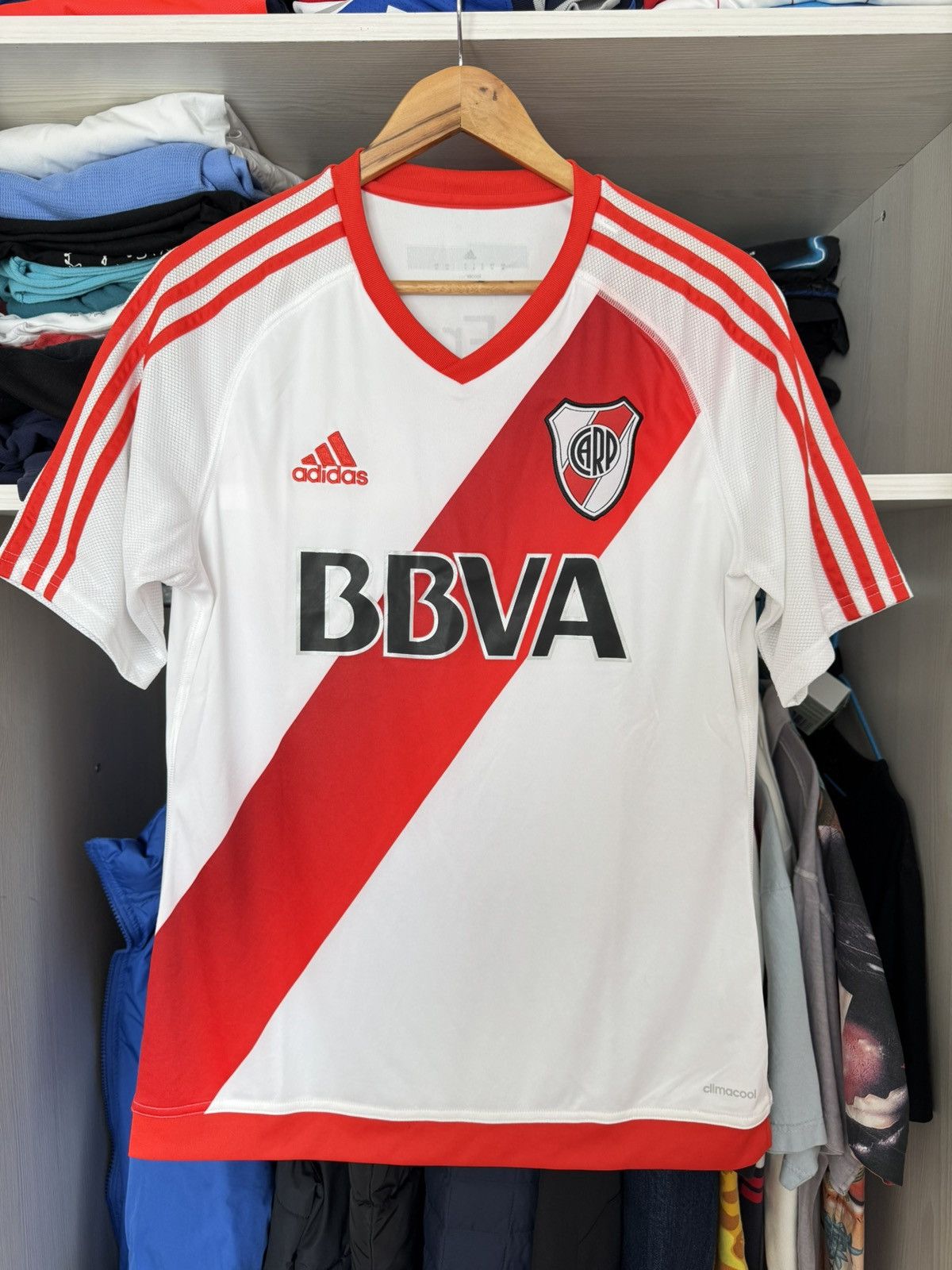 Adidas River Plate 2016-2017 Home Soccer Jersey Football Kit Shirt Size US M / EU 48-50 / 2 - 3 Thumbnail