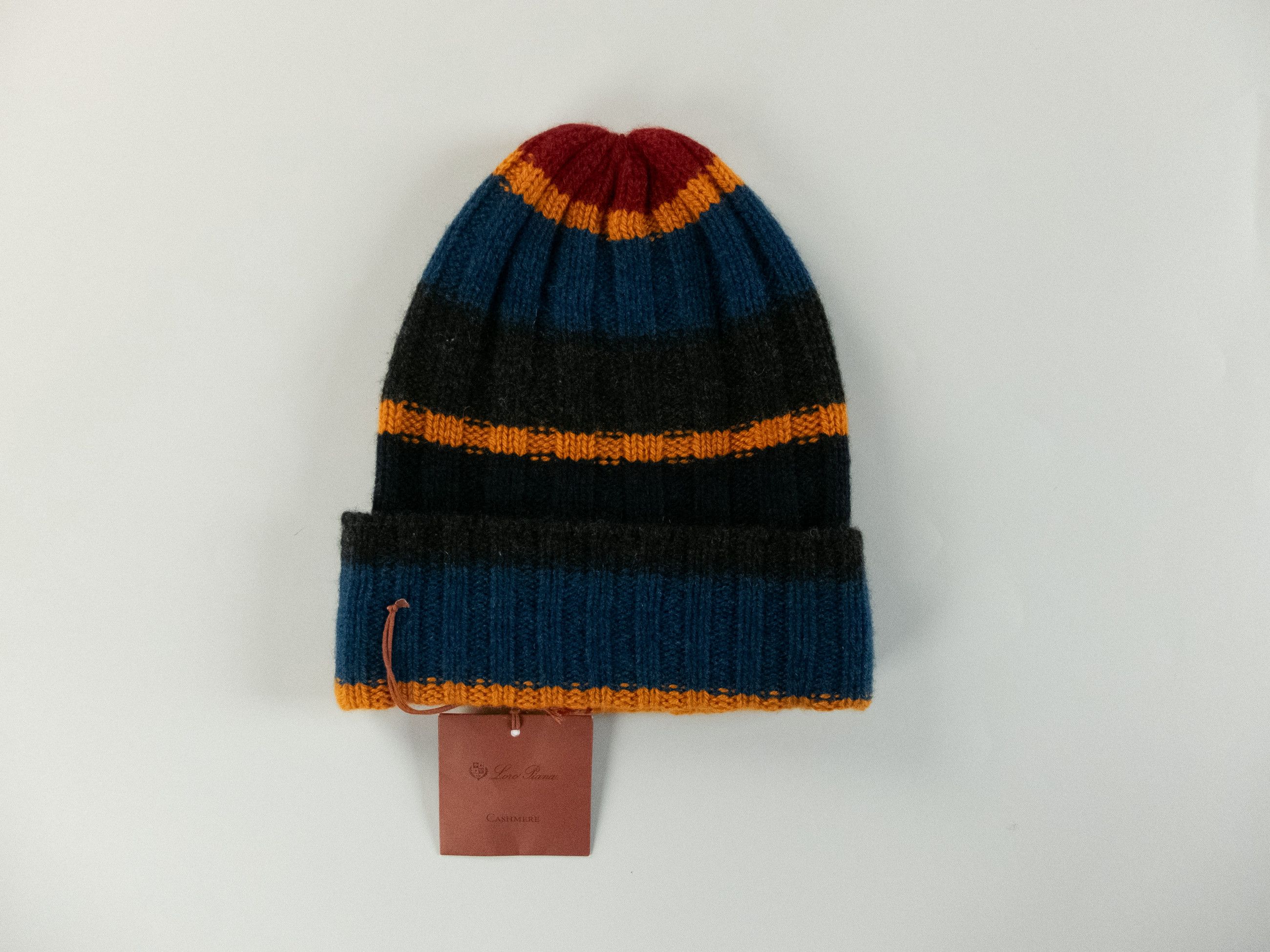 image of Loro Piana Deer Valley Striped Pure Cashmere Beanie Hat, Women's
