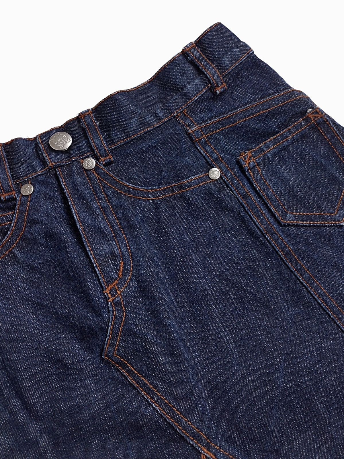 Jean Paul Gaultier 90s Archive Jean Paul Gaultier Trempe L’oeil Denim Skirt Size 27" / US 4 / IT 40 - 6 Thumbnail