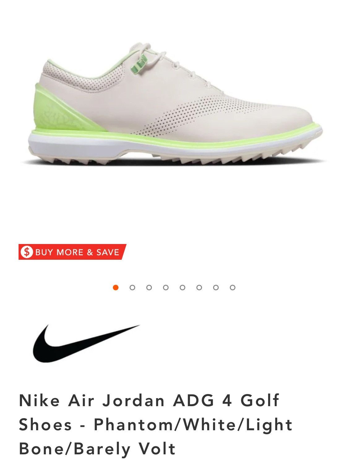 image of Jordan Nike $195 No Boxnike Air Jordan Adg 4 Golf Shoes Dm0103-003 in Light Bone, Men's (Size 13)